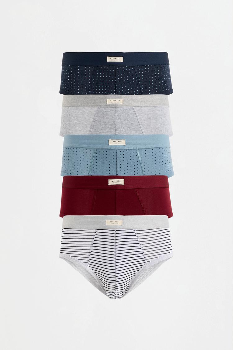 Contrast briefs (5-pack) — MAROON