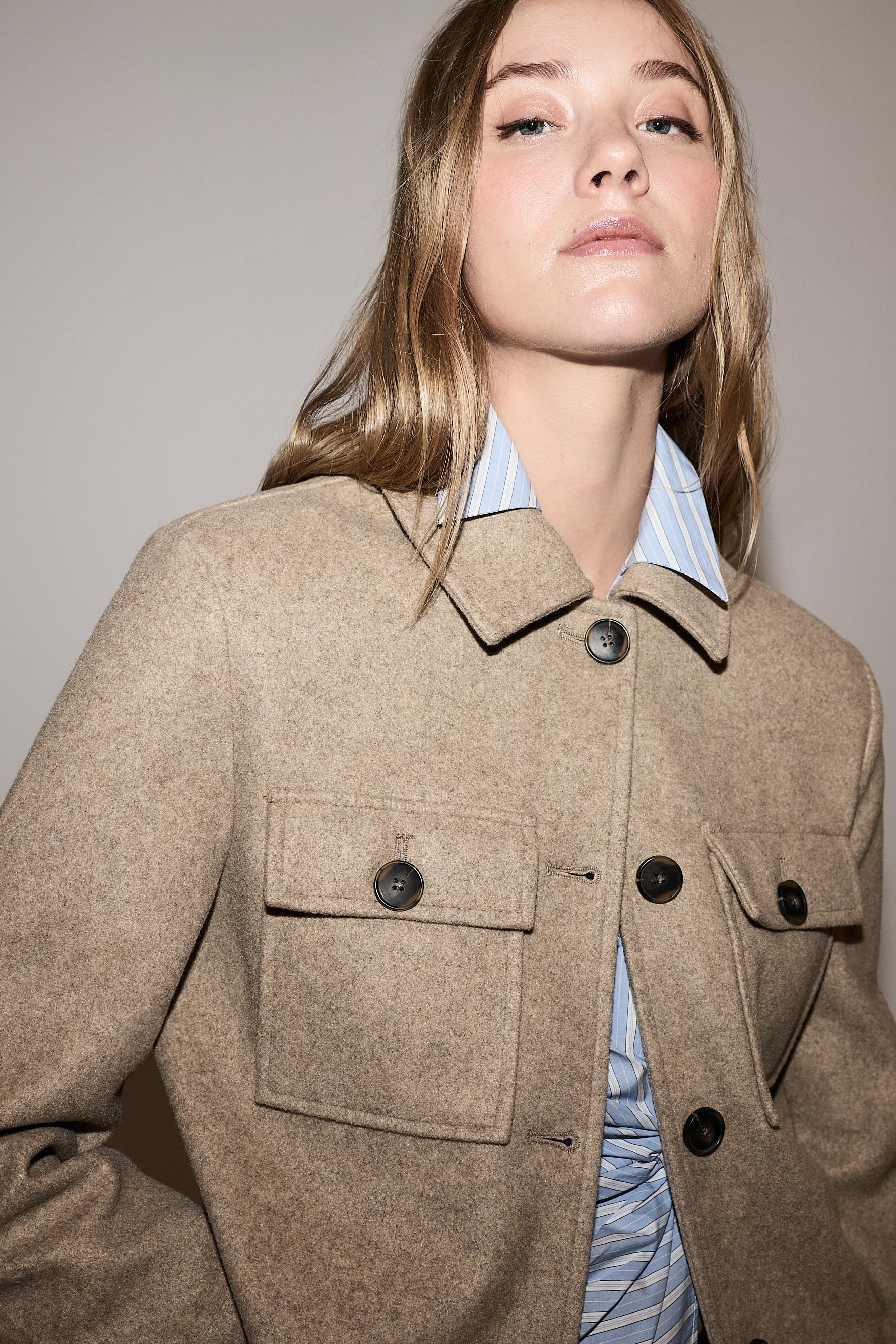 Felt jacket — TAUPE BROWN