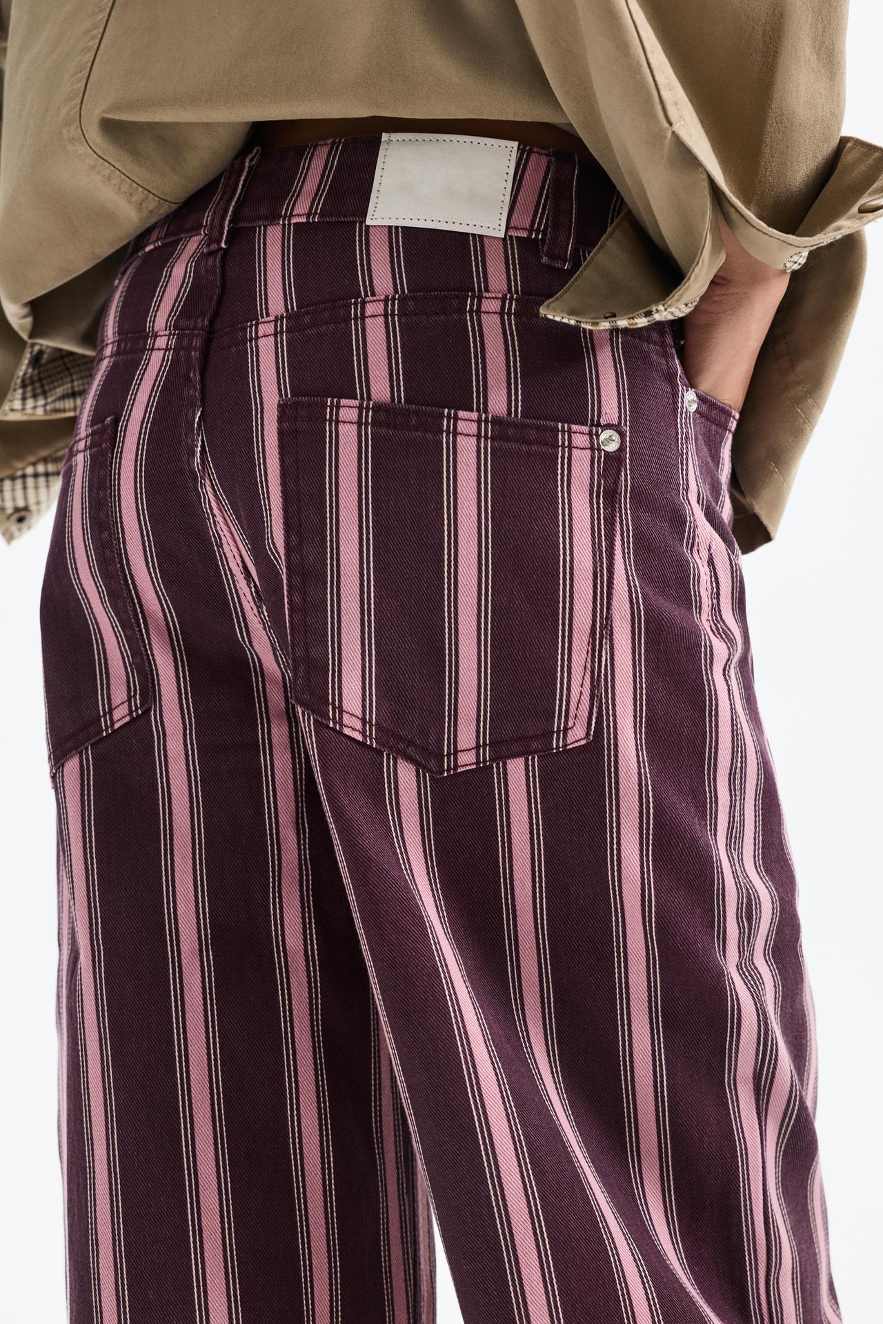 Striped wide-leg jeans — ECRU/WHITE