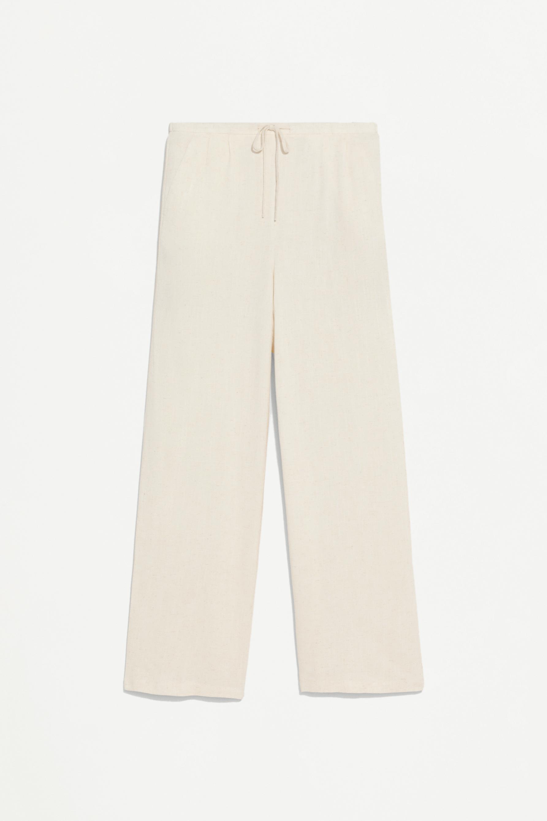 Rustic wide-leg trousers — TAN