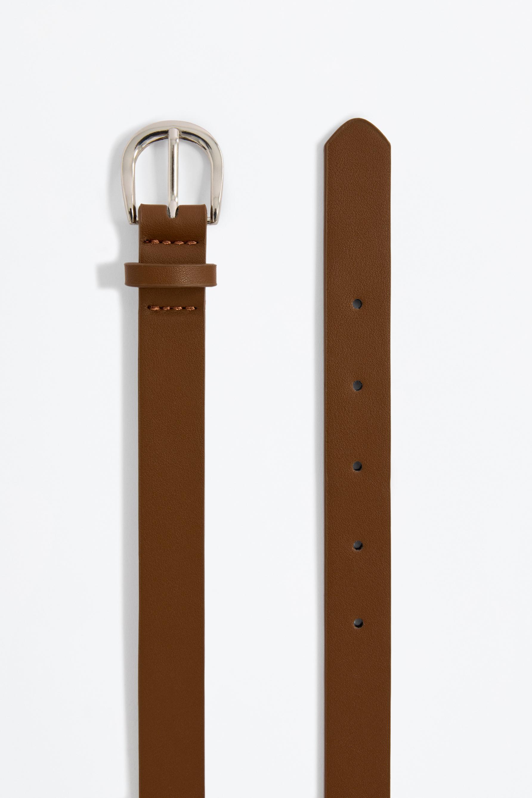 Leather effect belt — BROWN