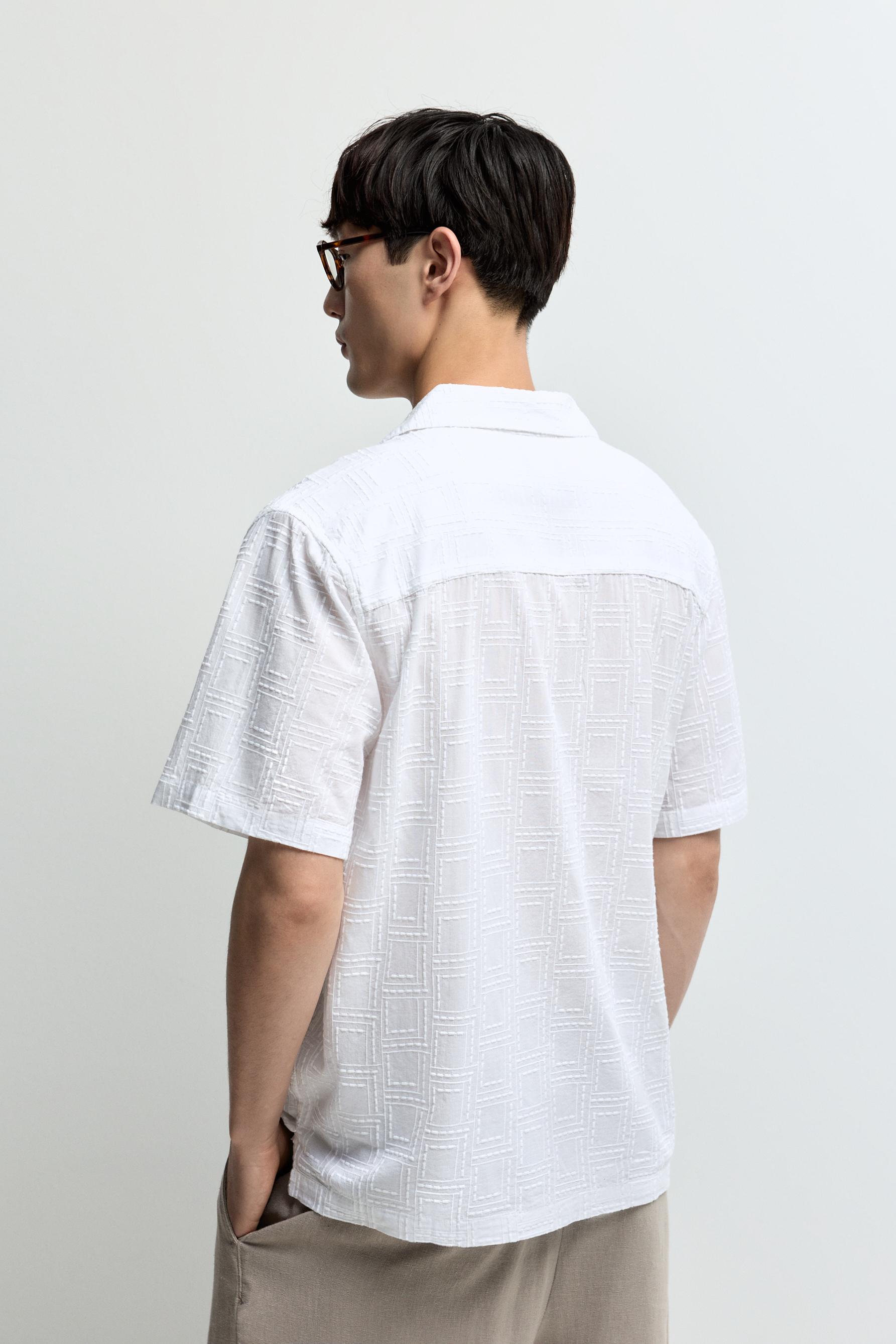 Rustic short sleeve shirt — WHITE