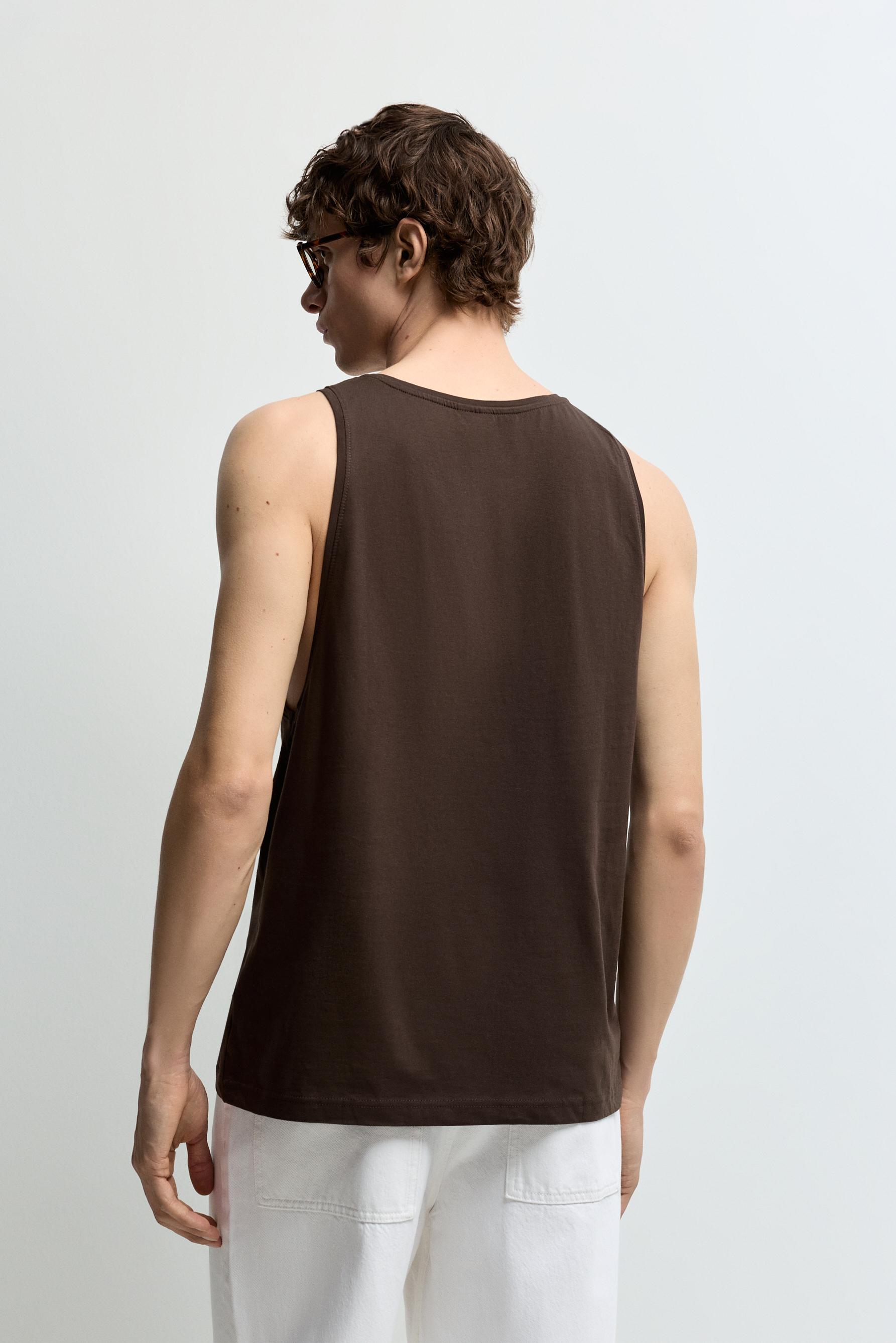 Basic tank top — BROWN