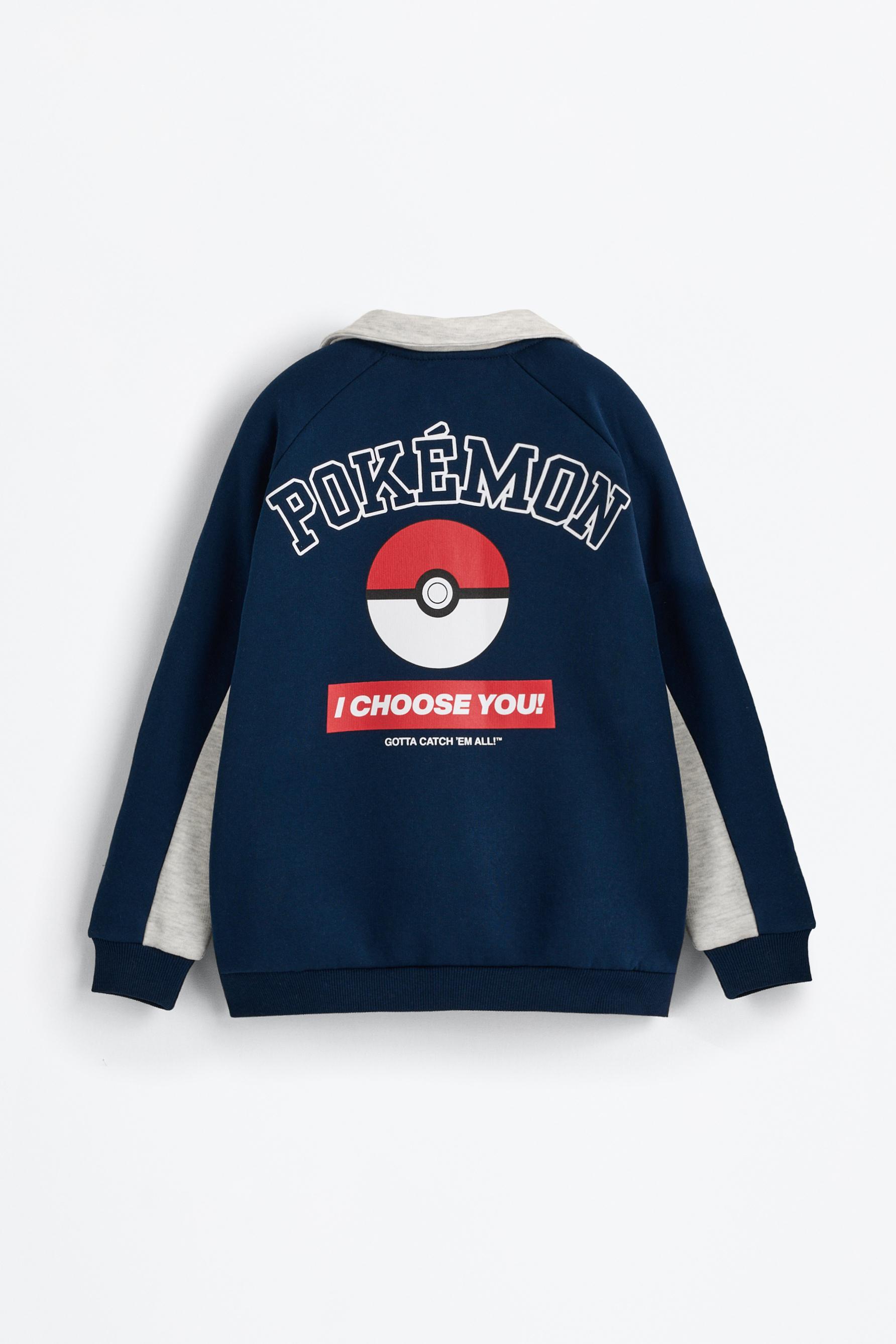 Pikachu Pokémon™ renk bloklu polo sweatshirt - Baskılı Sweatshirt
