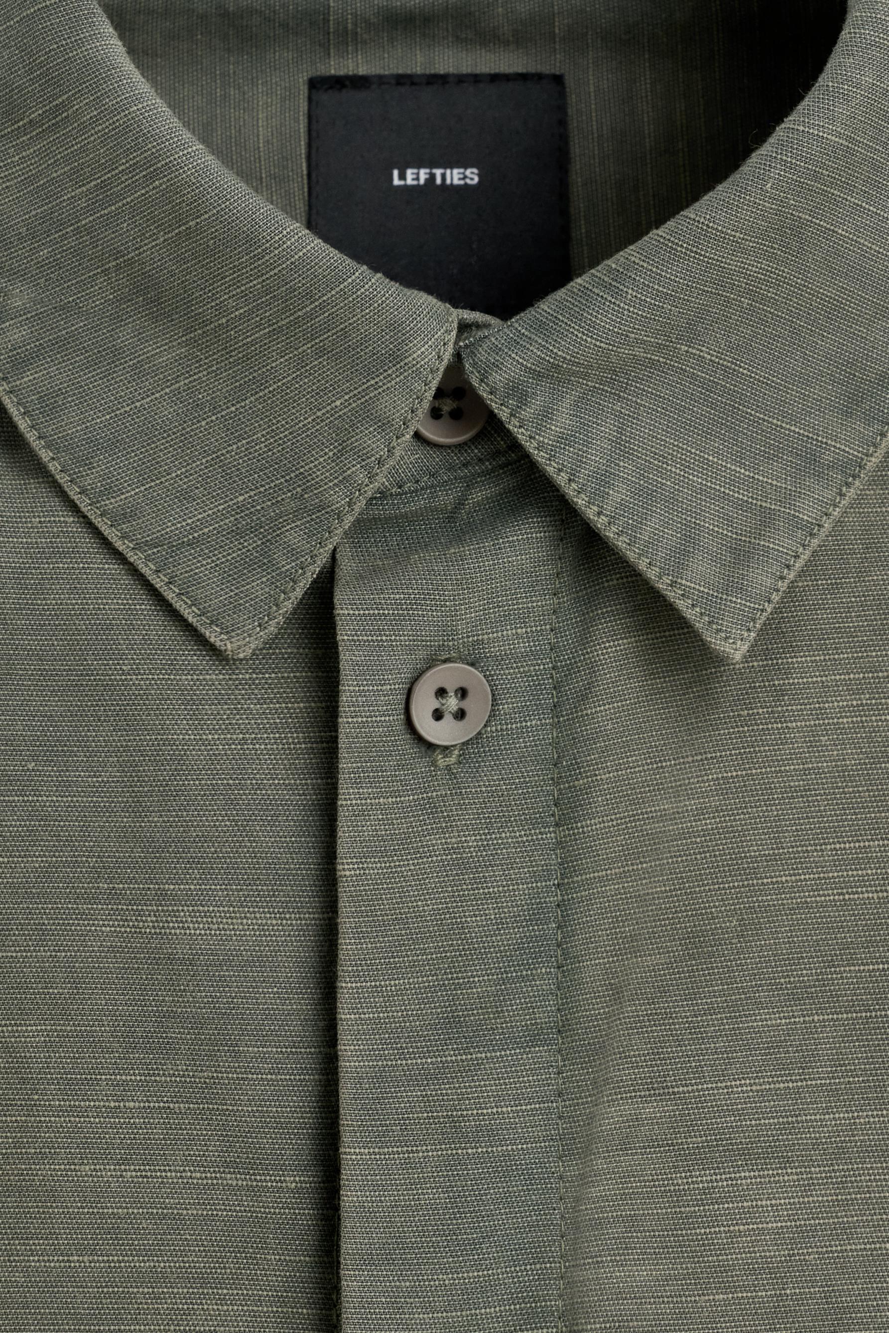 Faded-effect texture shirt — GREEN