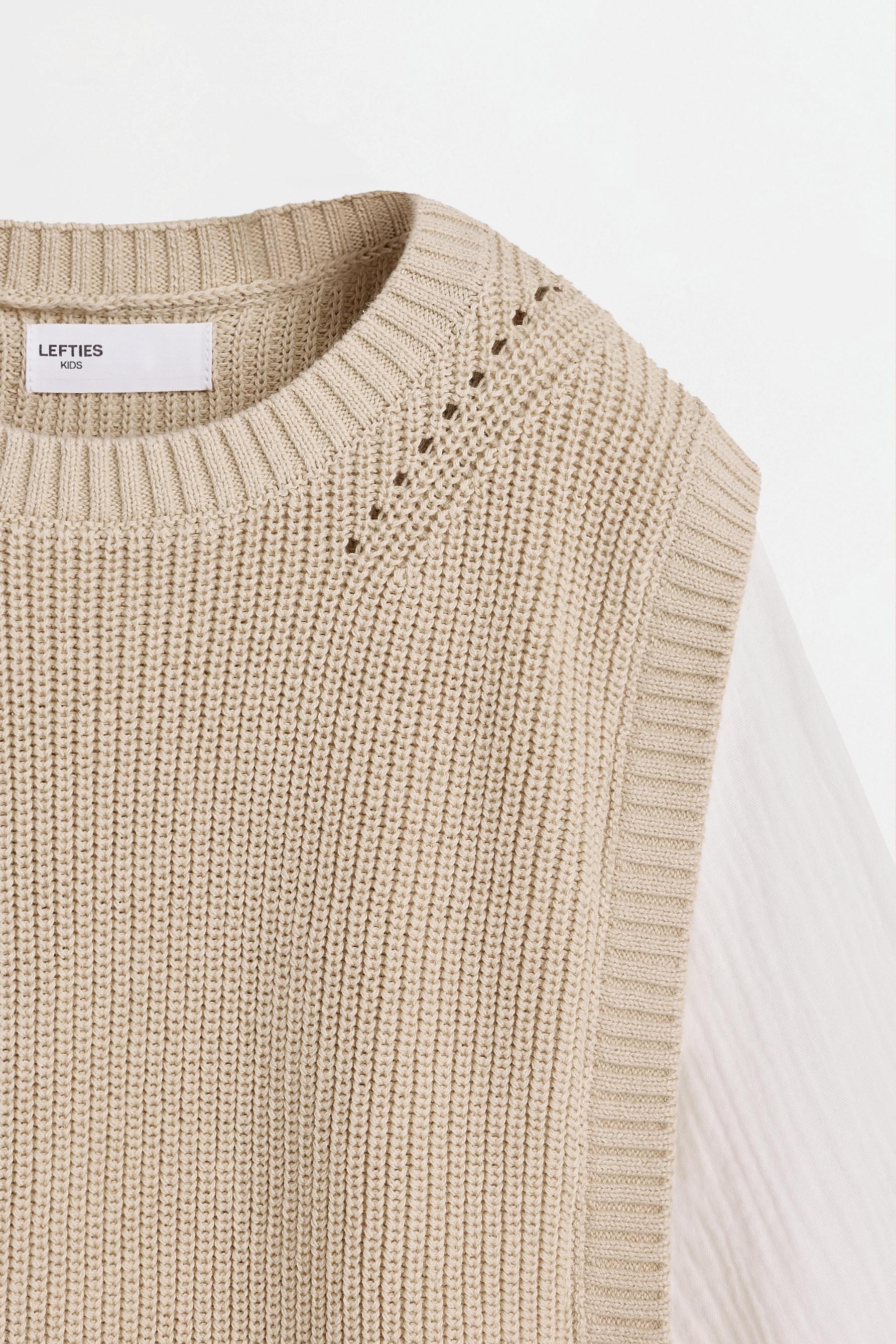 Knit Vest and Blouse Co-ord — SAND