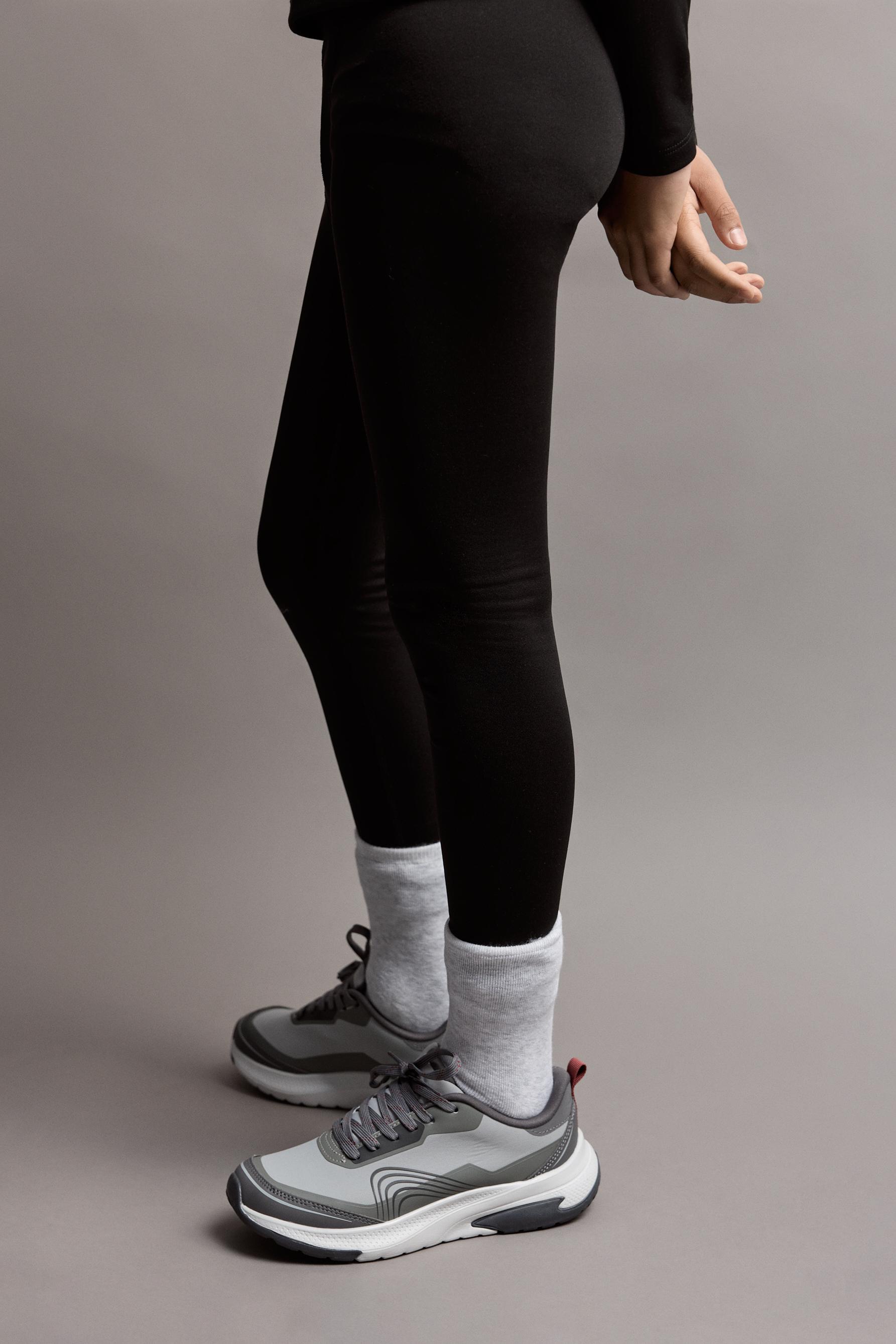 Medium-weight thermal comfort leggings — BLACK