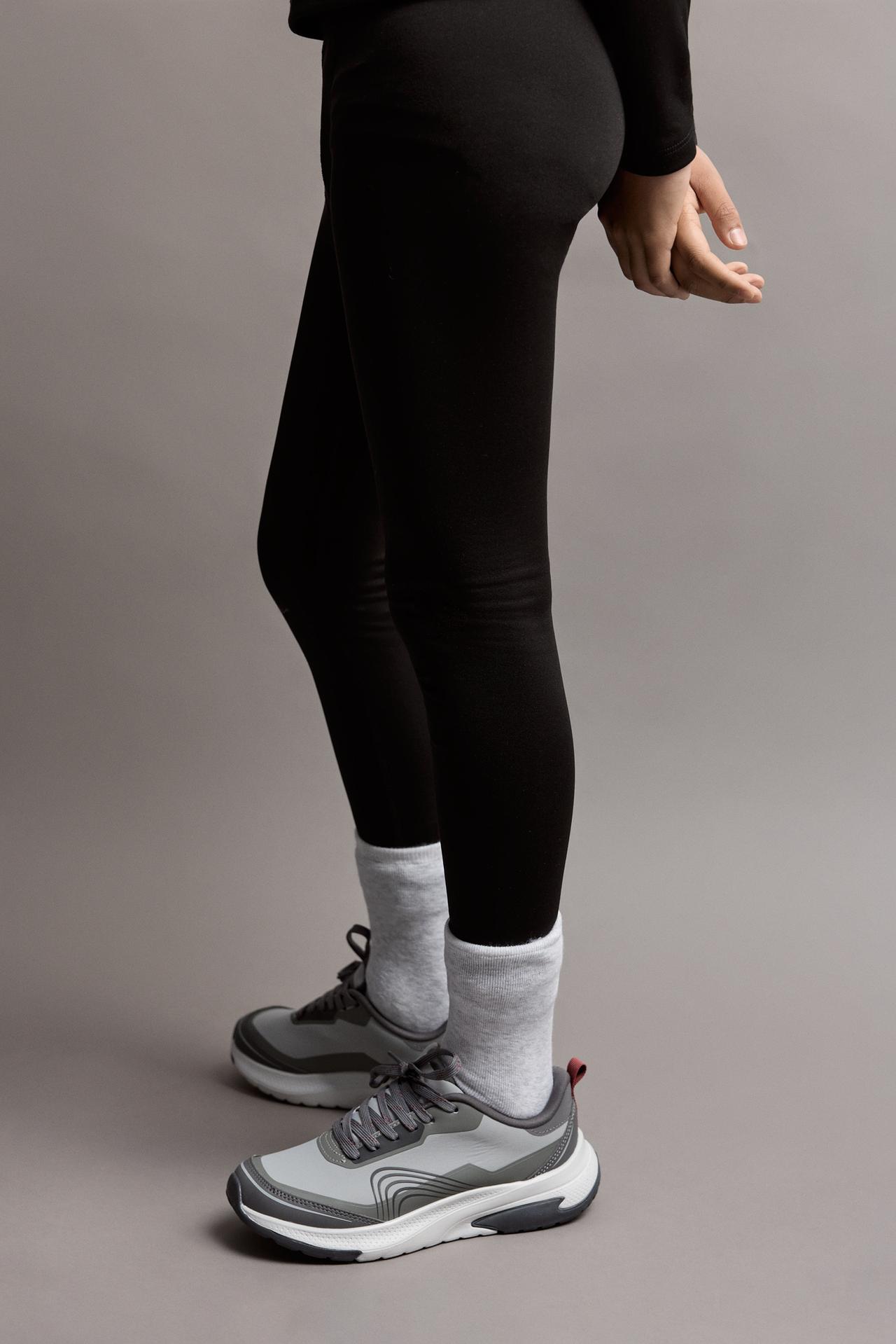 Medium-weight thermal comfort leggings — BLACK