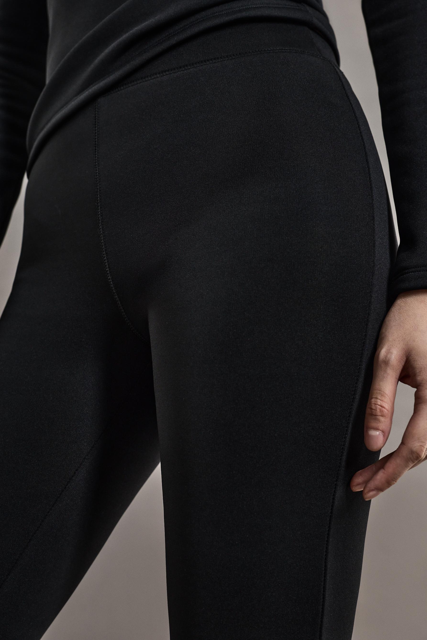 HEAVY WEIGHT thermal bell bottom leggings (10°F to 48°F) — BLACK