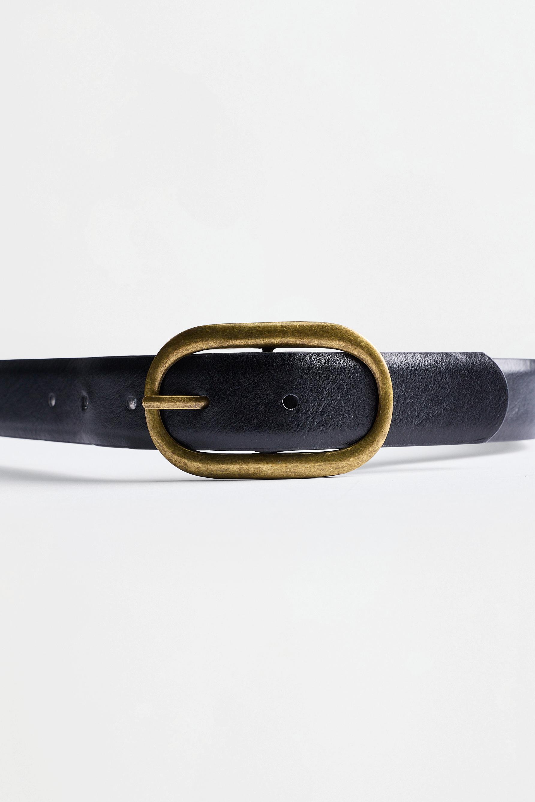 Double buckle belt — BLACK MARL