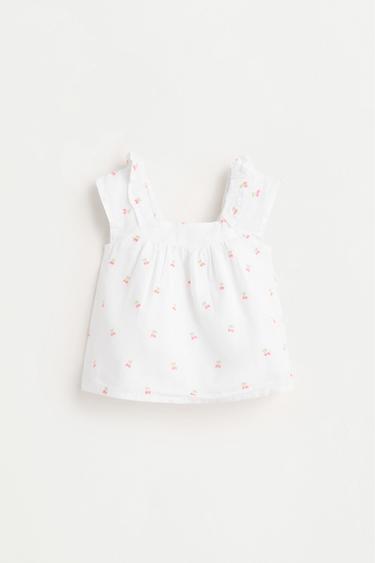 Cherry embroidered blouse and shorts co-ord — WHITE 2