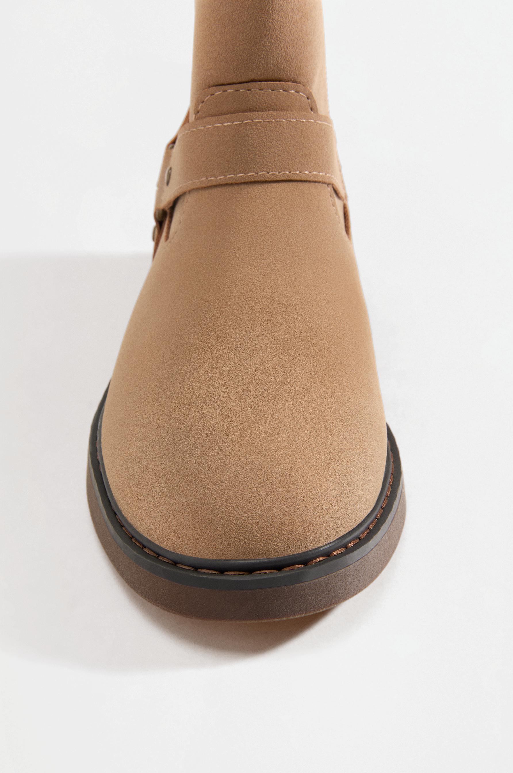 split suede ankle boots — BROWN