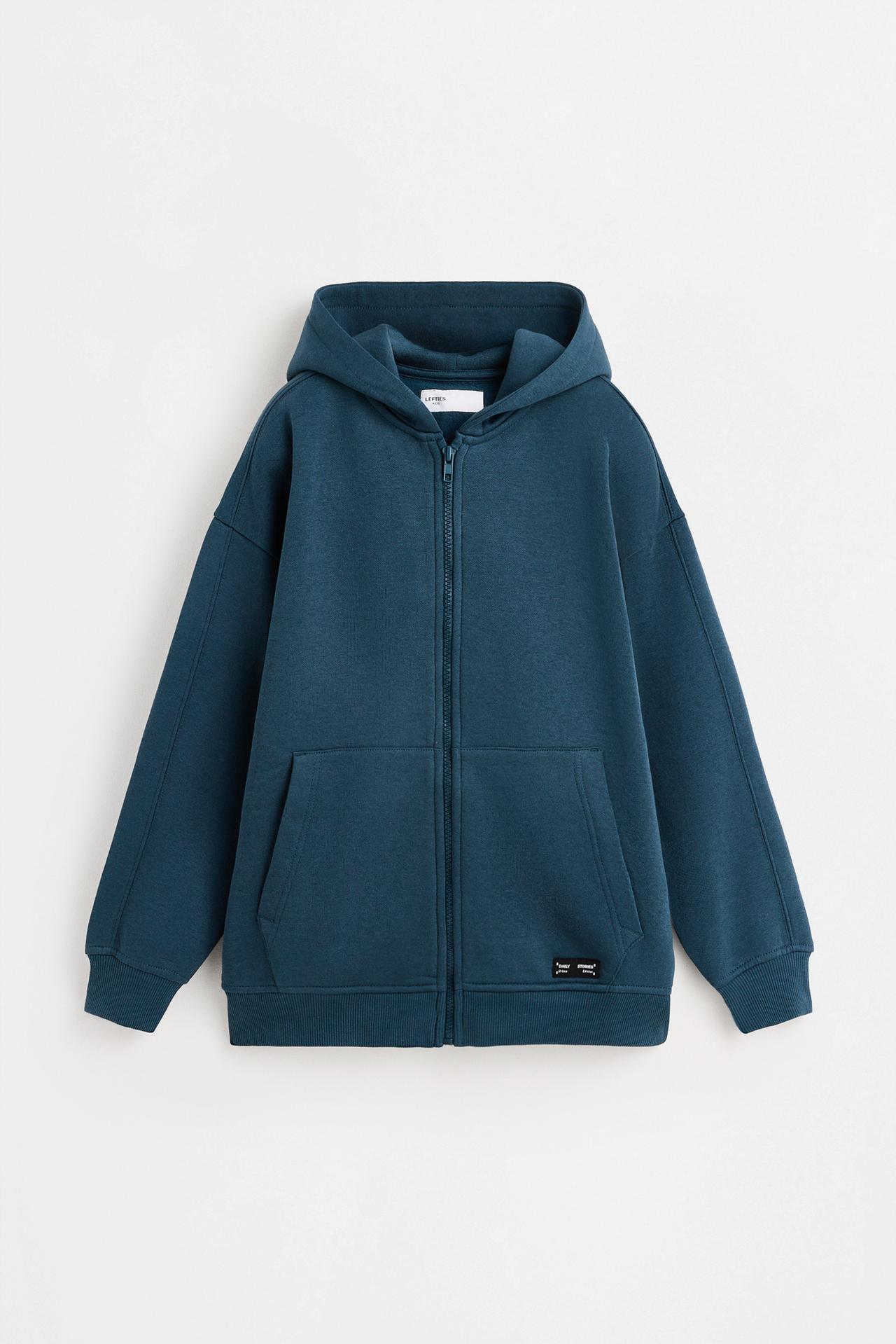 Zip-up hoodie — PETROL BLUE
