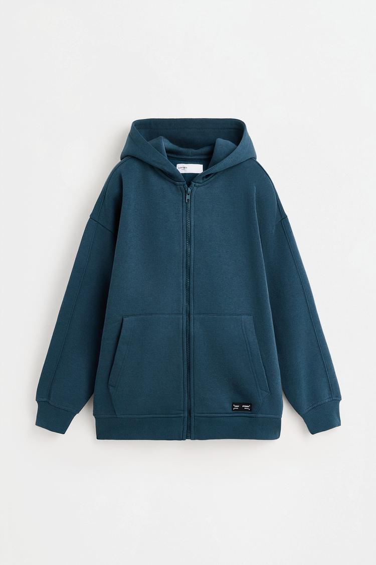 Zip-up hoodie — PETROL BLUE