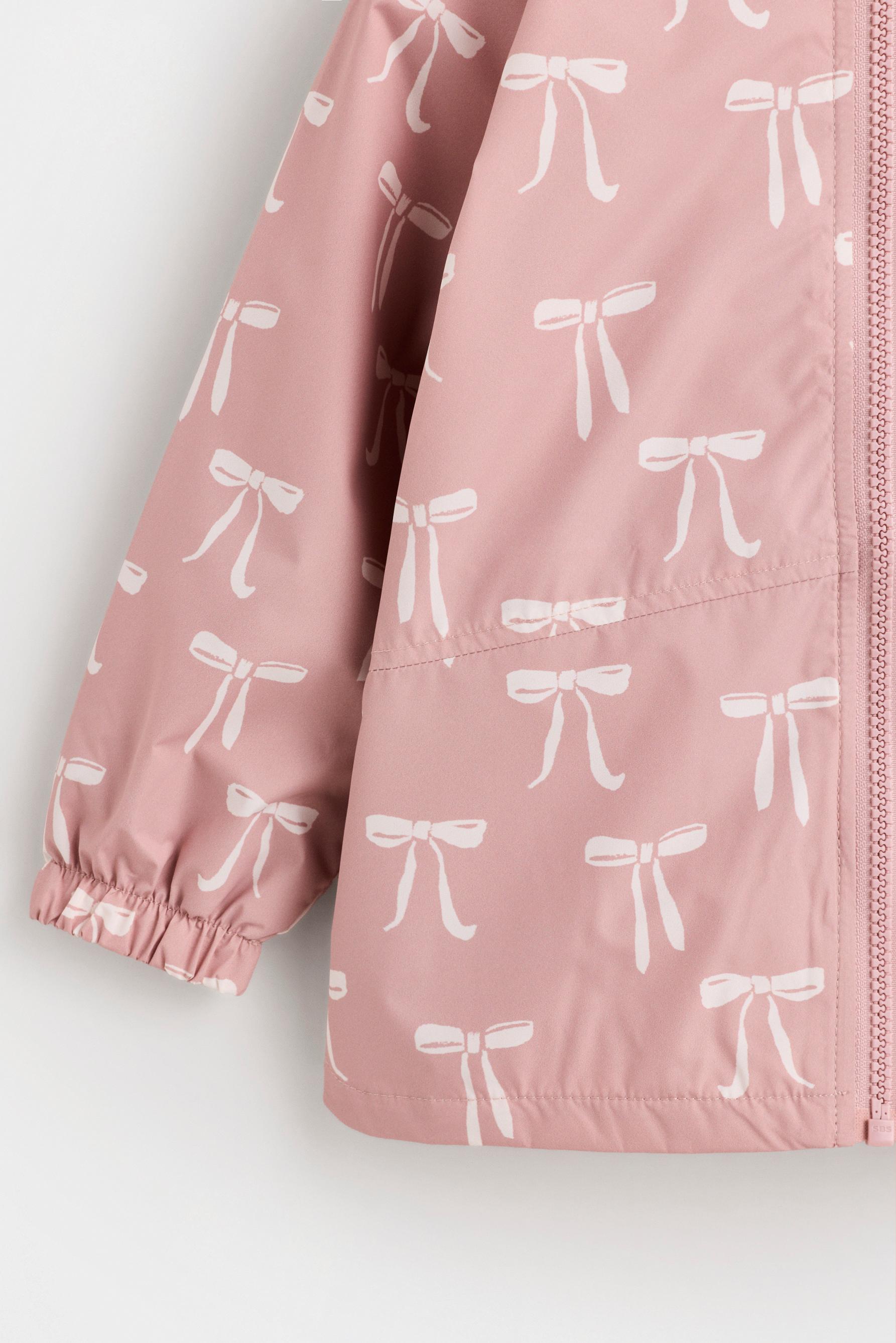 Bow print windbreaker — DUSTY PINK