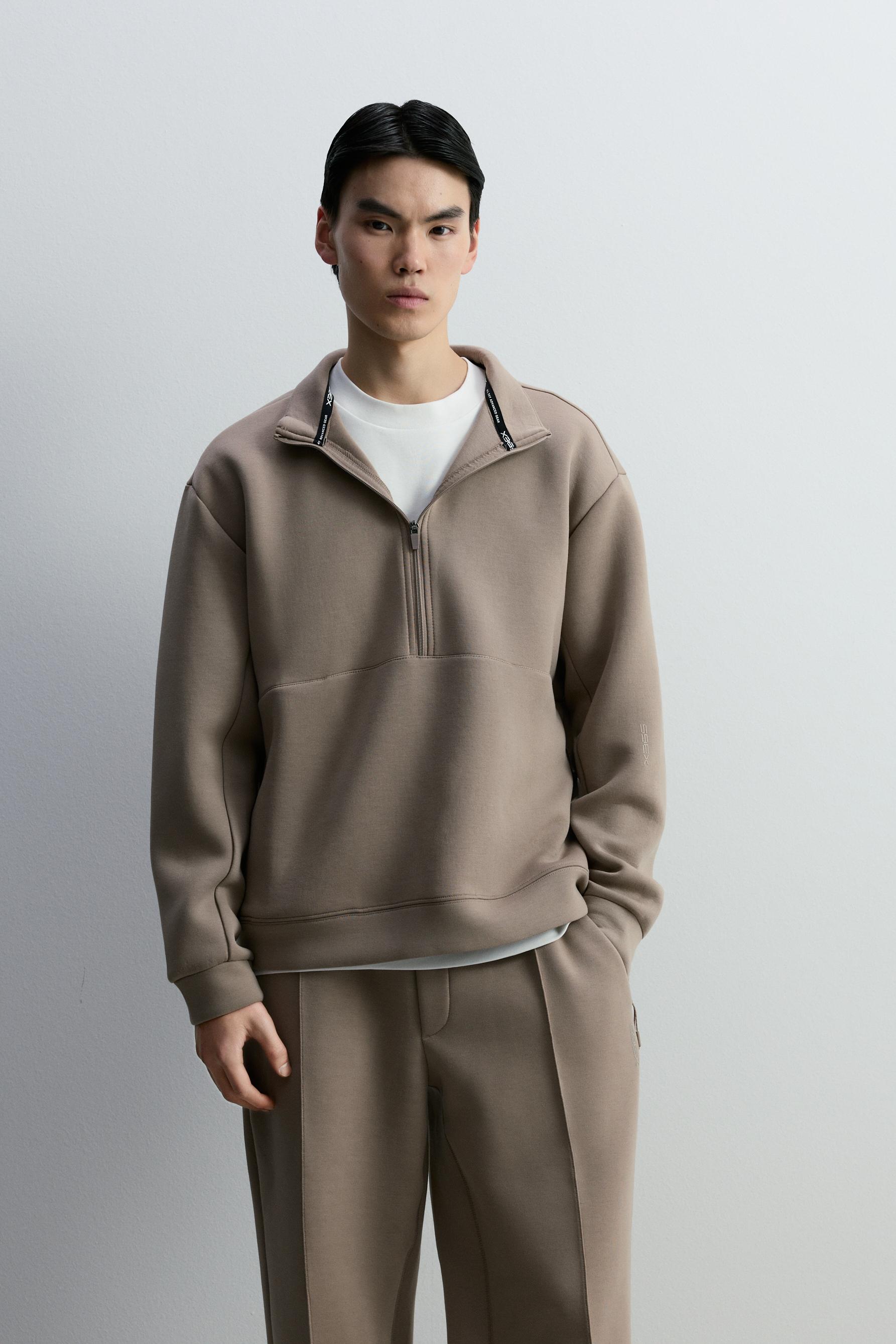 Sudadera media cremallera efecto neopreno X-365