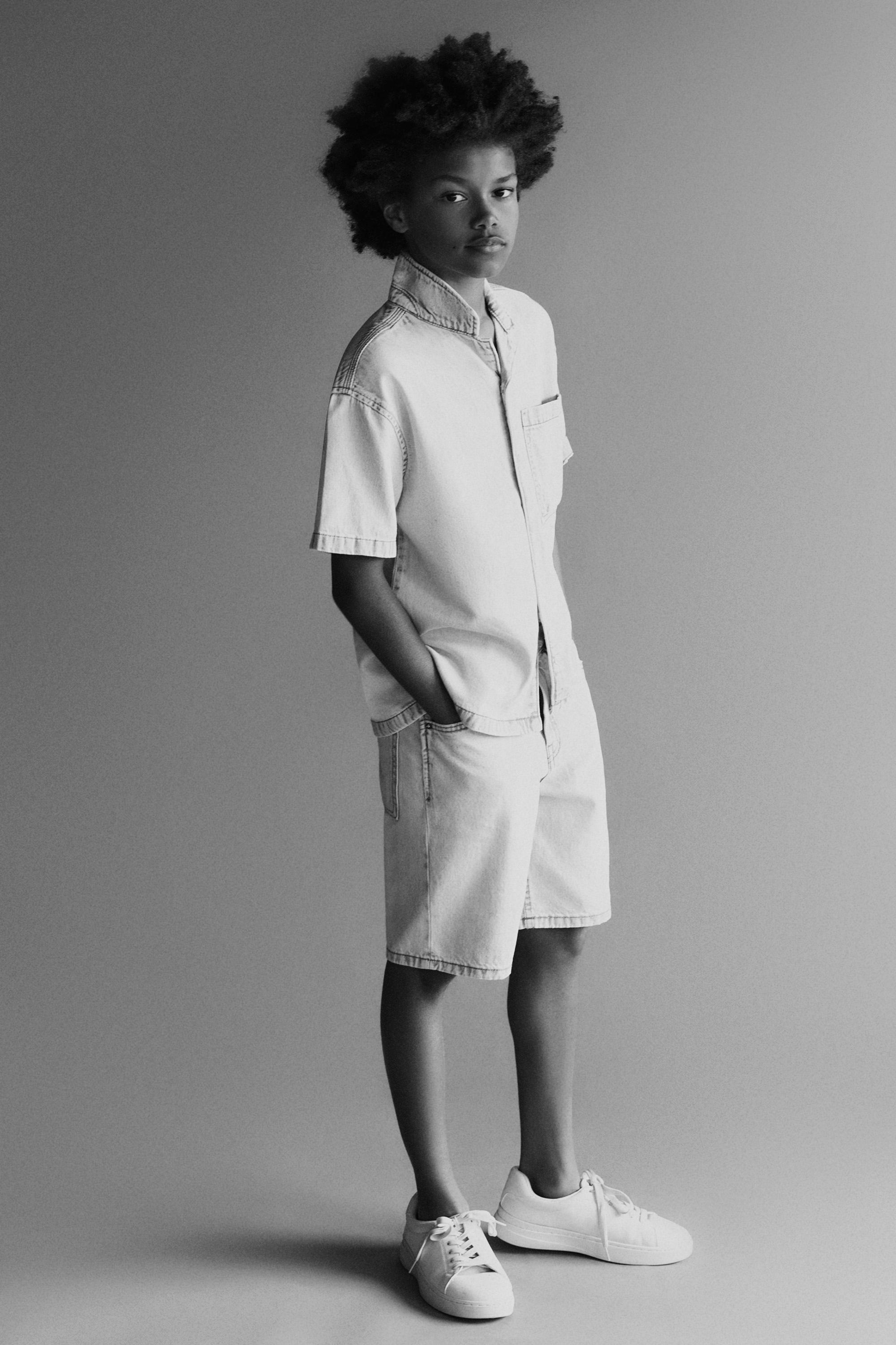 Denim resort shirt — PALE BLUE