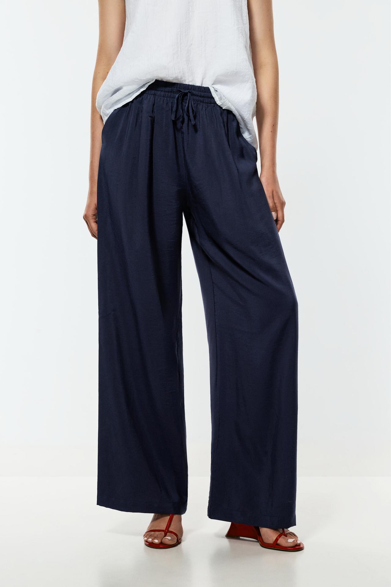 Basic straight-leg trousers — NAVY