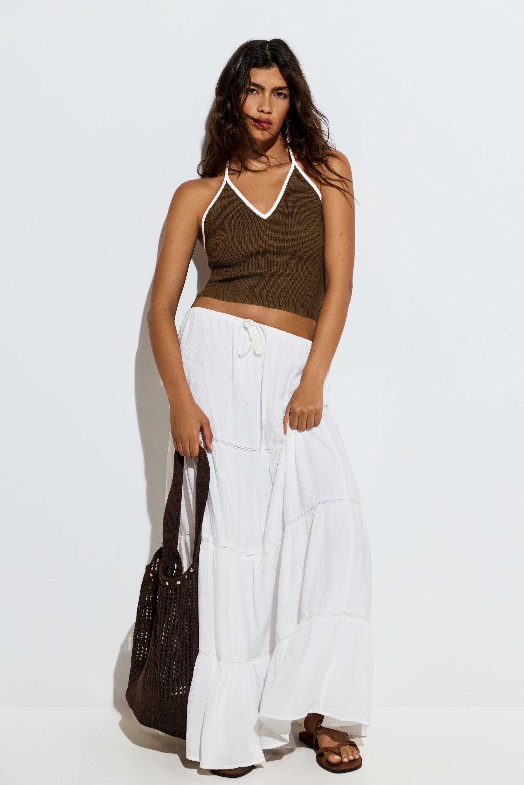Contrast halter top — CHOCOLATE