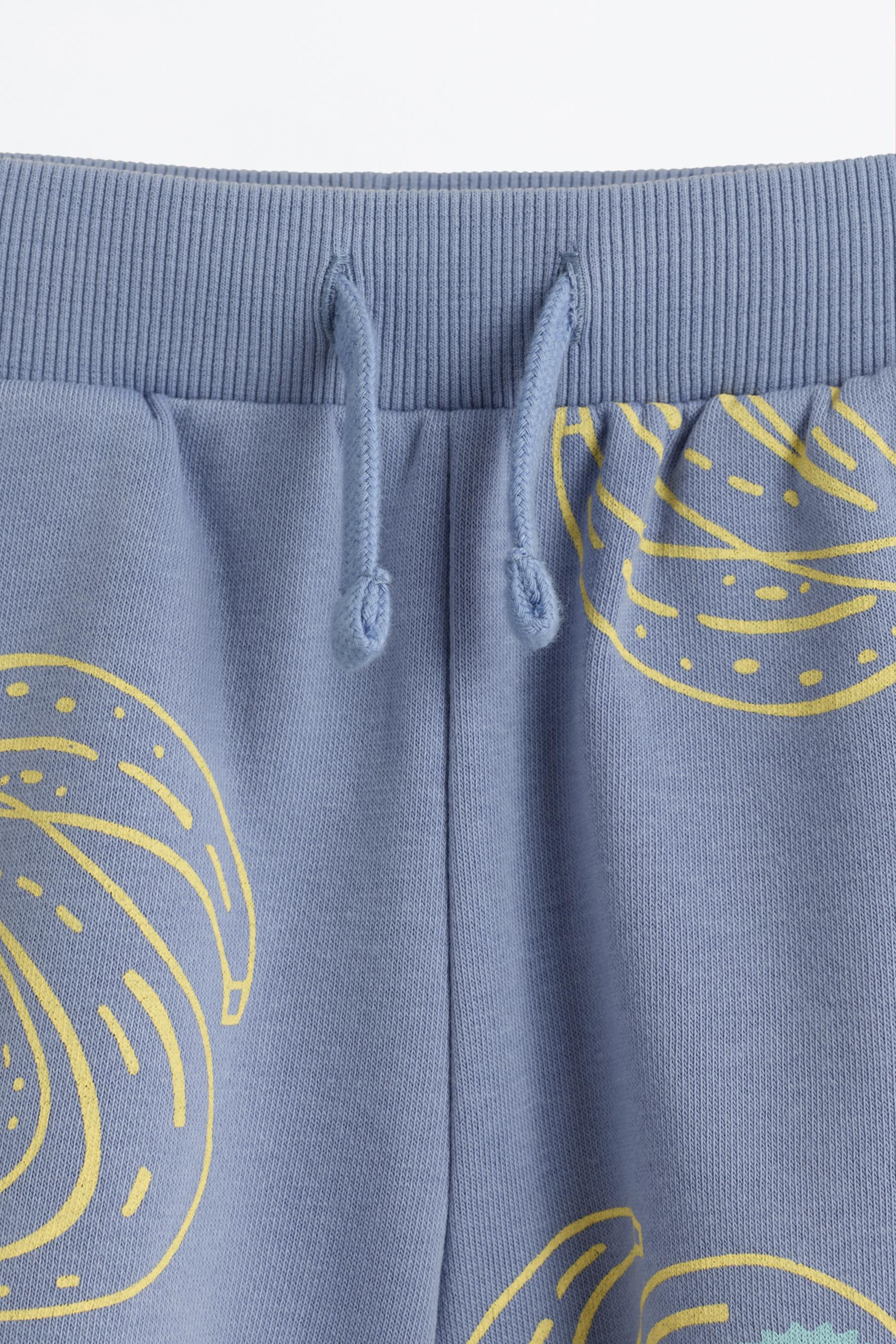 Printed plush Bermuda shorts — LAVENDER BLUE
