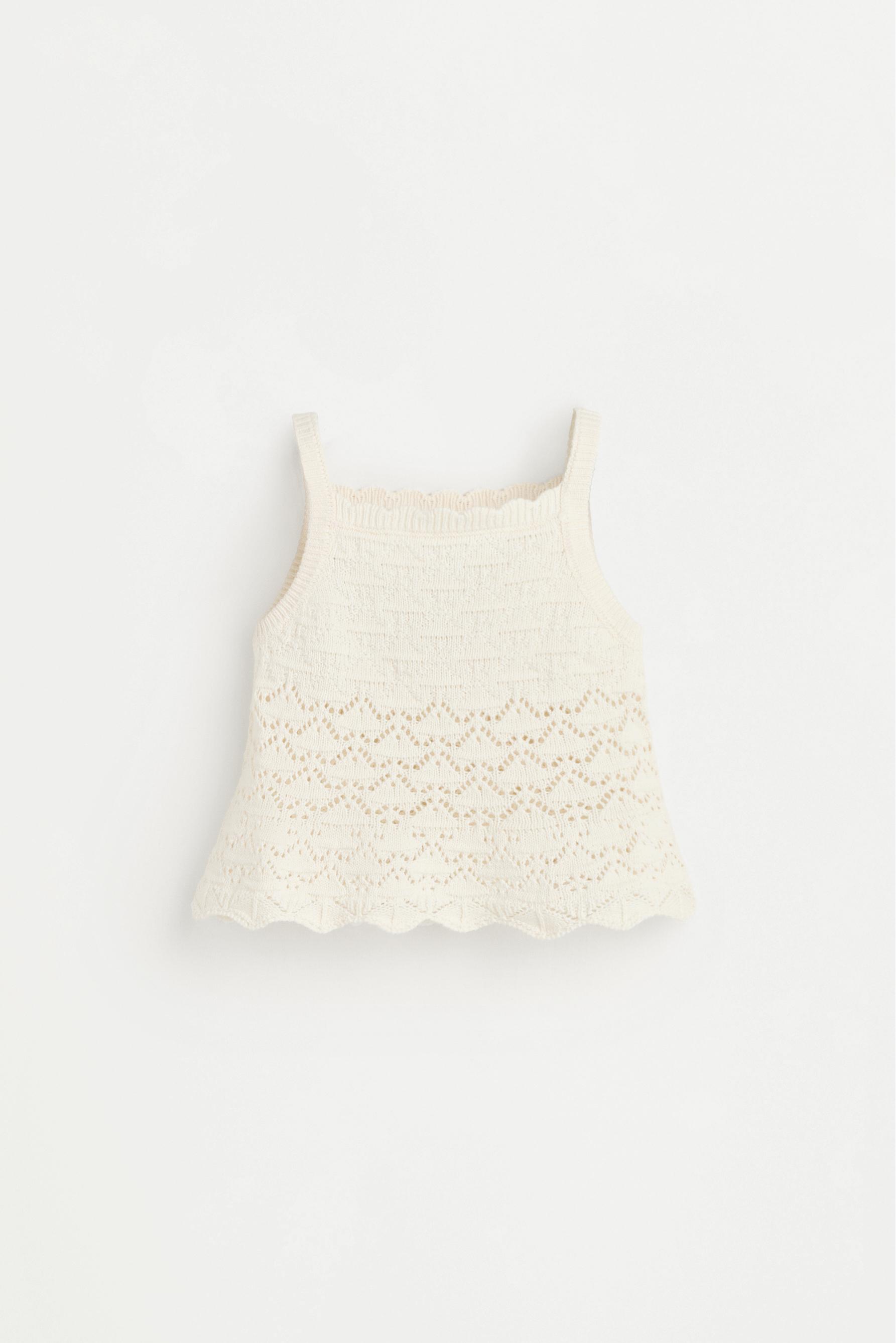 Crochet knit top — ECRU