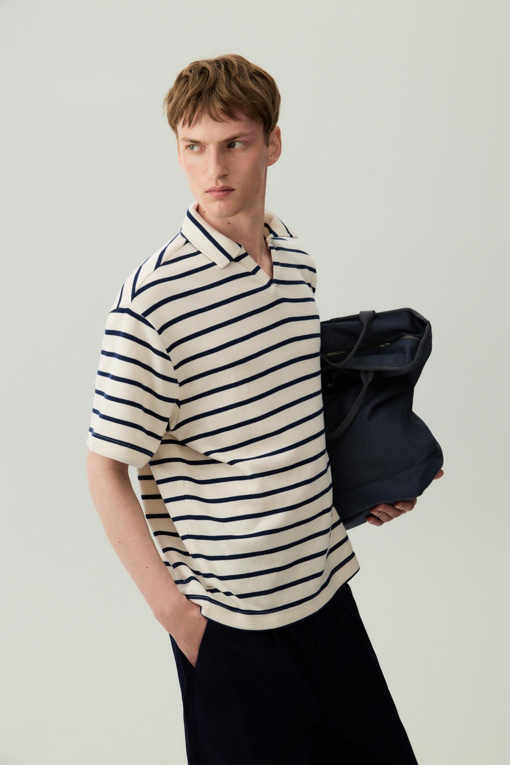 Textured polo shirt