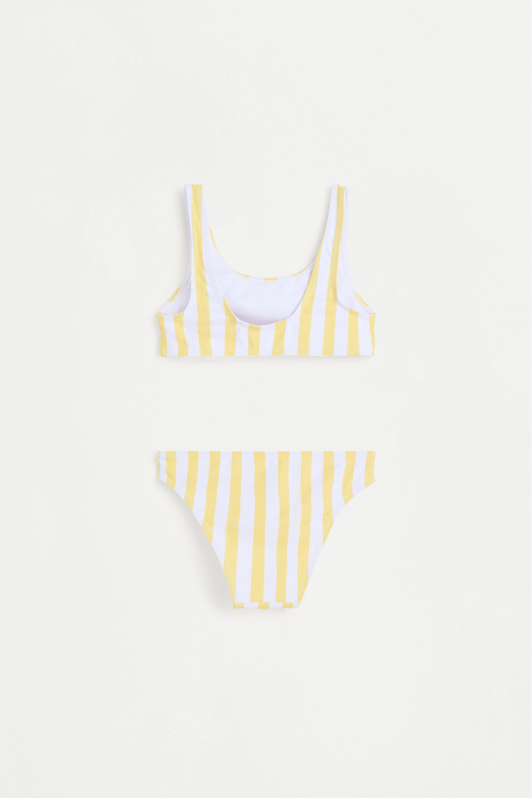 Striped print bikini — YELLOW