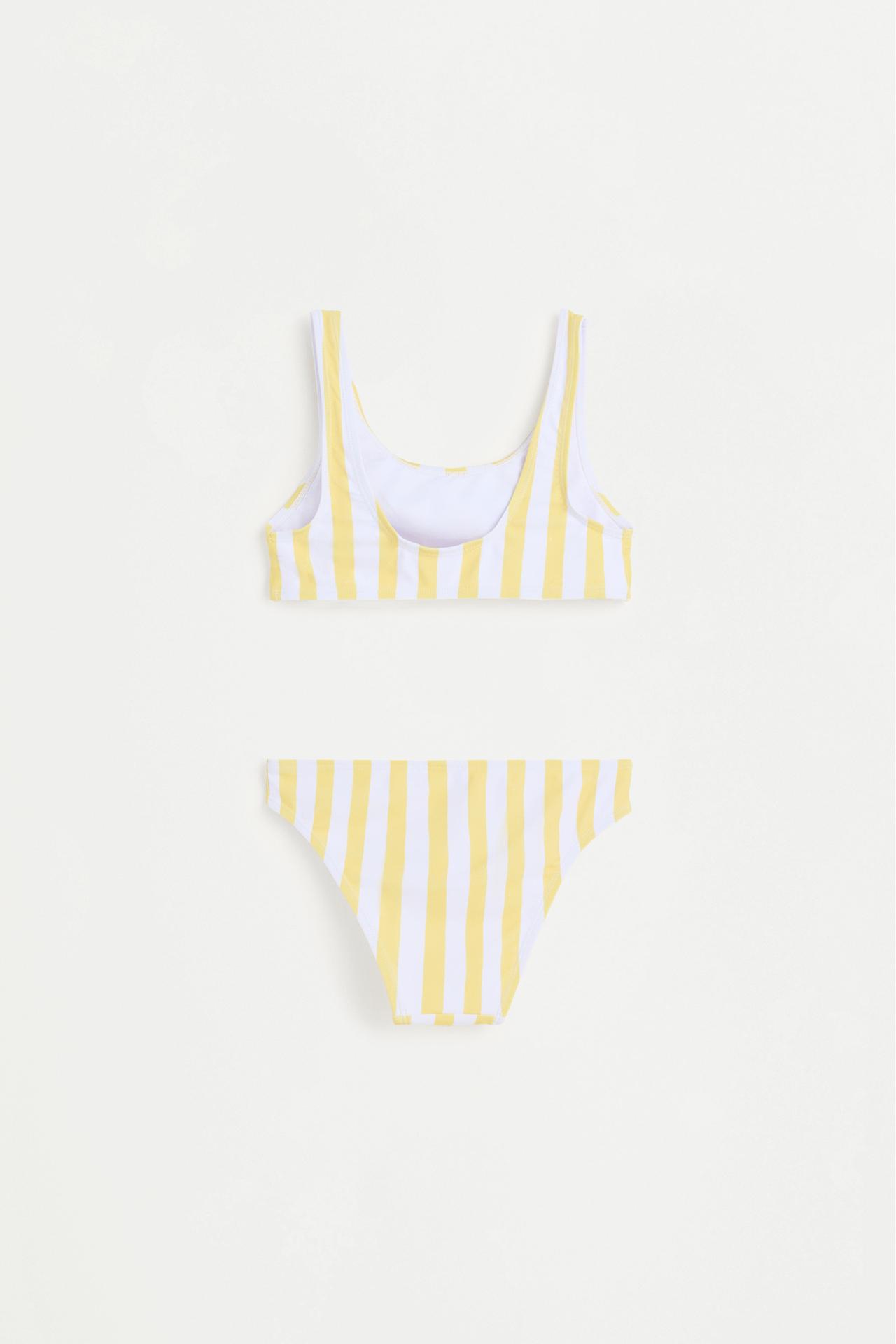 Striped print bikini — YELLOW