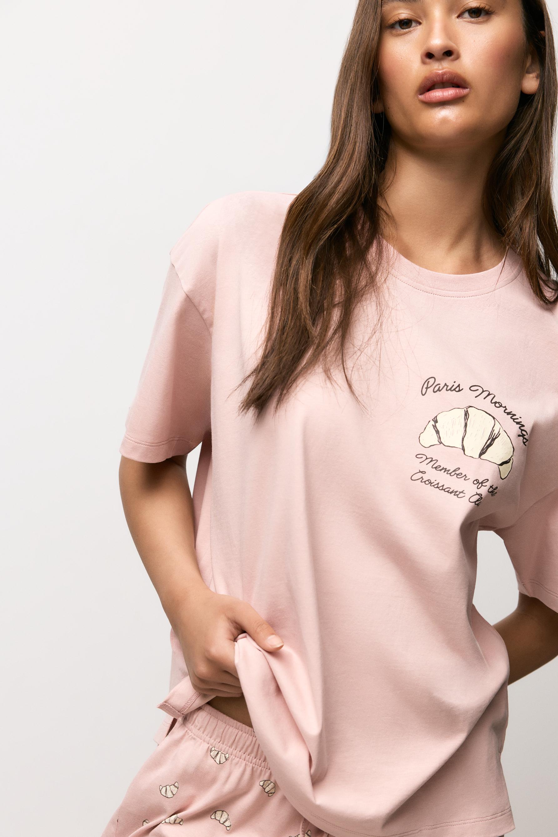 Printed short pyjamas — PASTEL PINK
