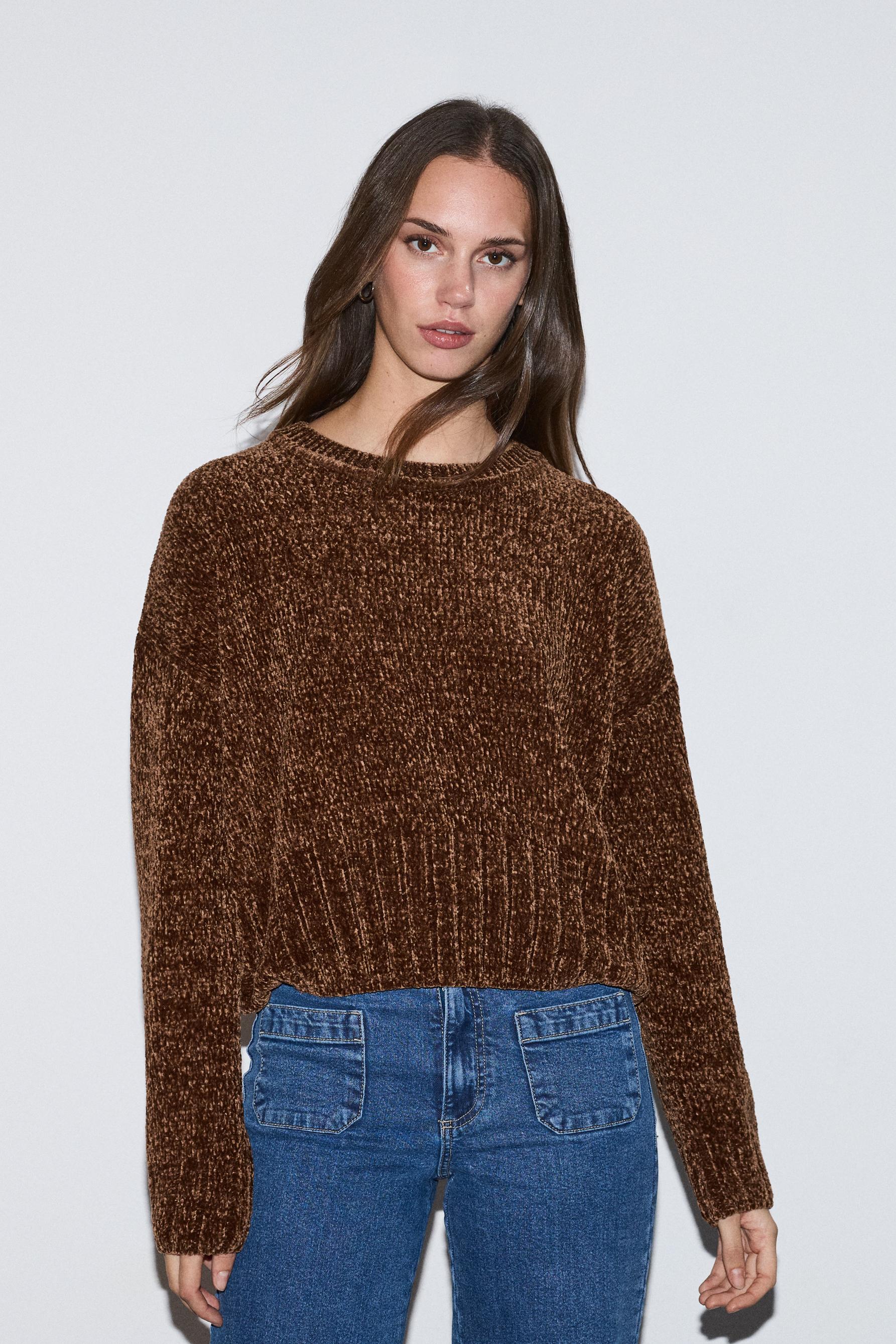 Jersey chenilla cuello redondo