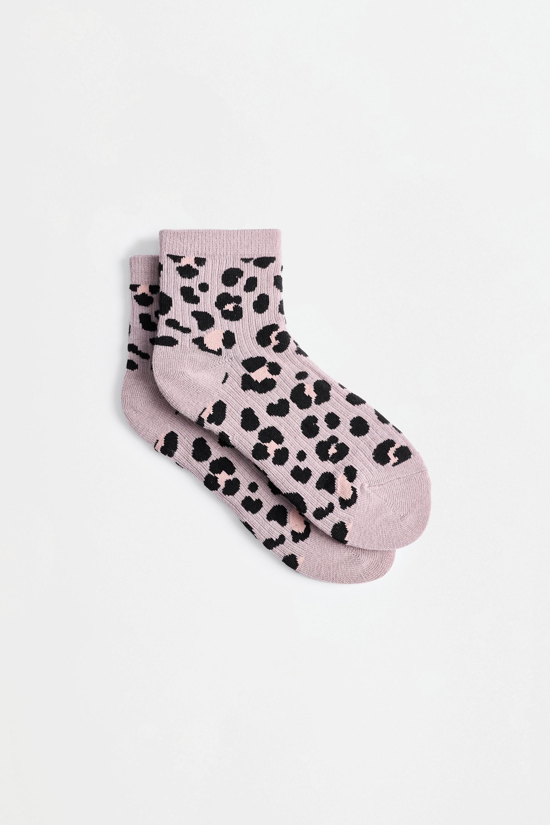 Animal Print Ankle Socks (7-Pack) — LEOPARD PRINT