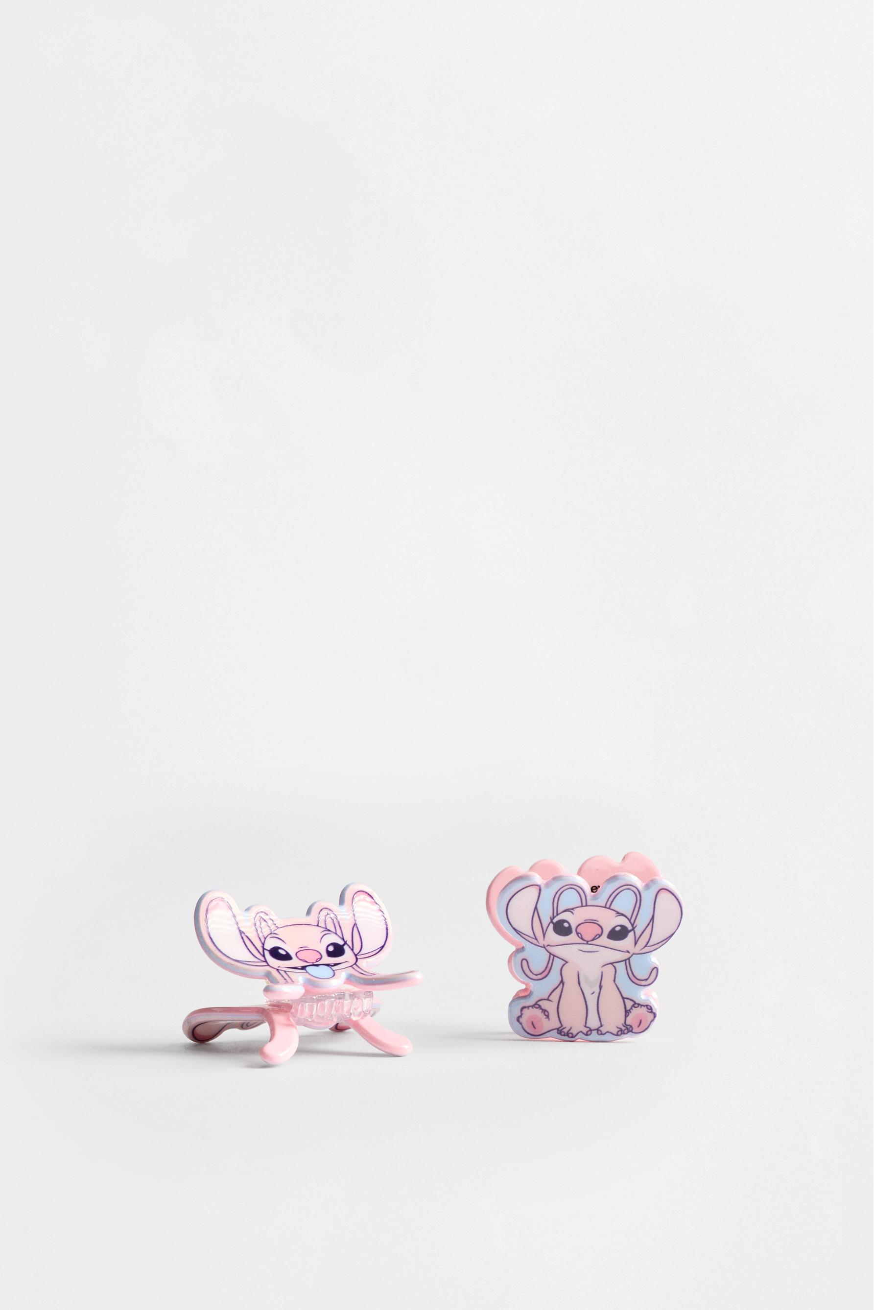 Angel ©Disney hair elastics and clips (10-piece set) — PASTEL PINK