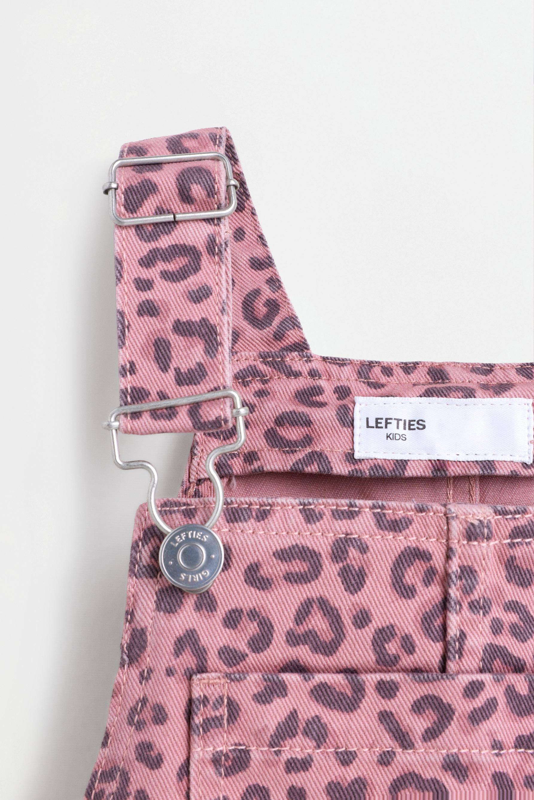 Animal print denim dungarees — PALE PINK