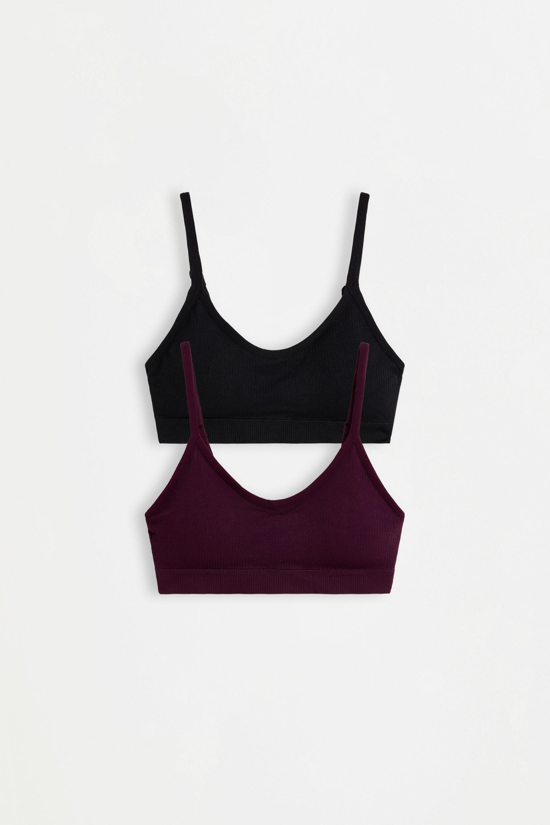 Seamless bra top (2-pack) — BURGUNDY