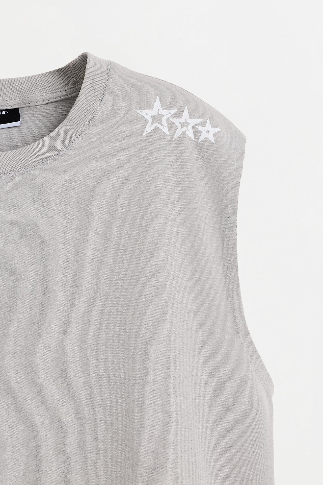 Faded-effect printed sleeveless T-shirt — ASH
