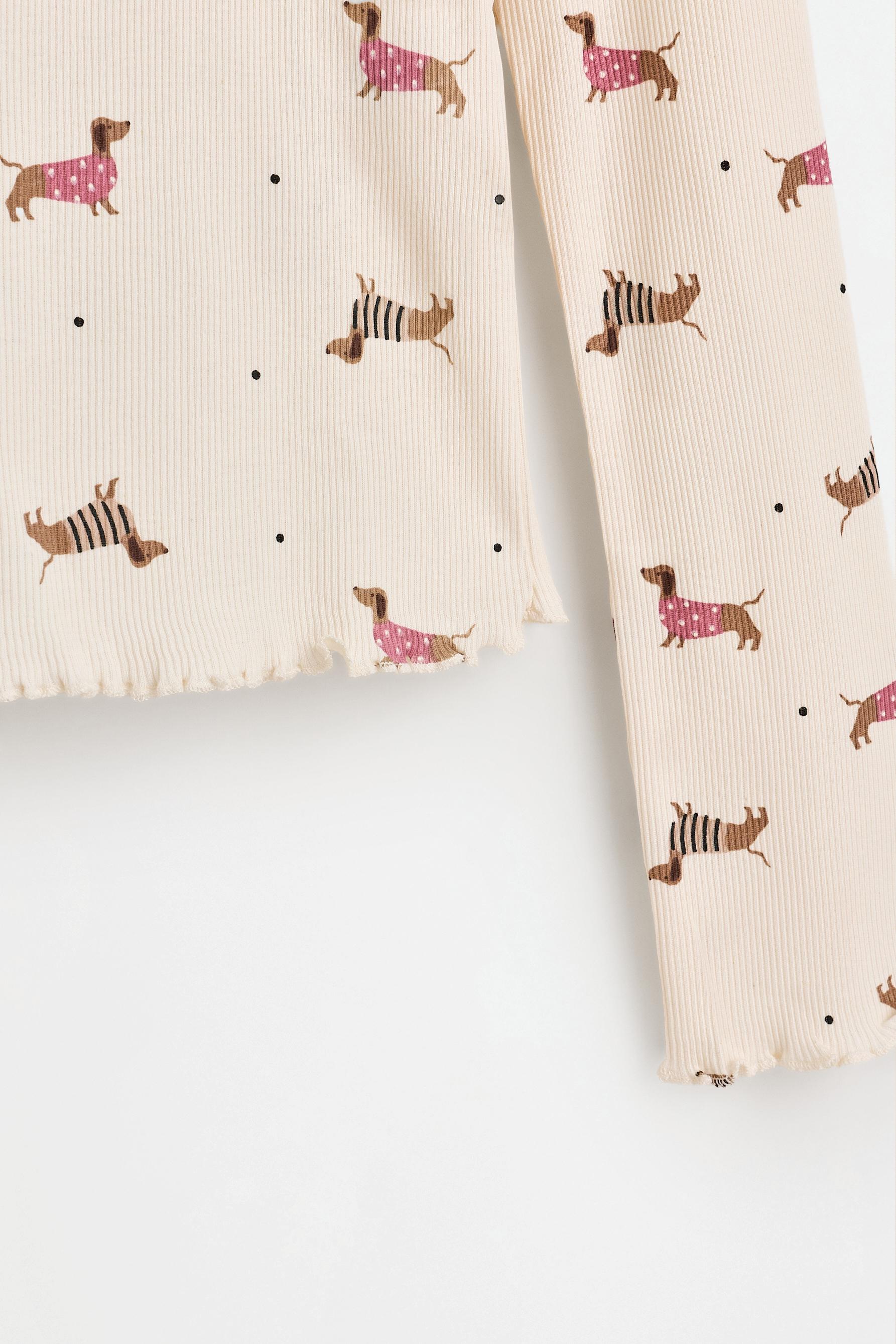 Long printed pyjamas — ECRU
