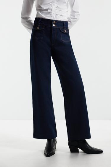 Wide-leg jeans with pockets — NAVY 3