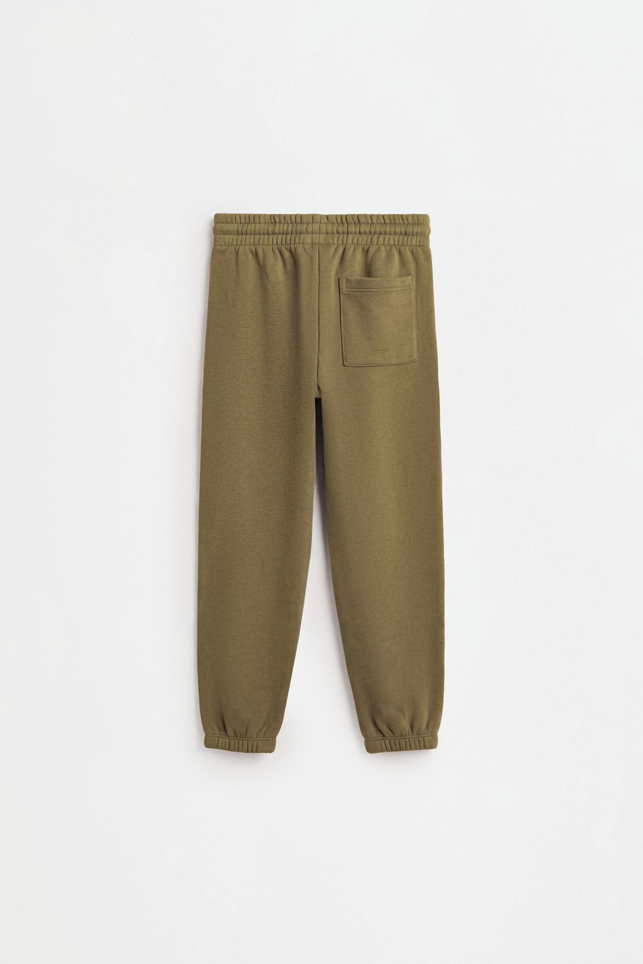 Solid plush trousers — DARK KHAKI
