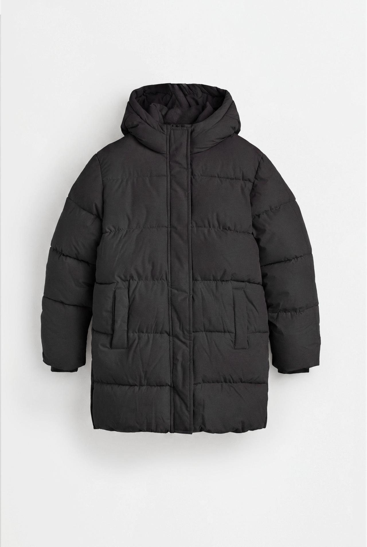 Quilted coat — BLACK