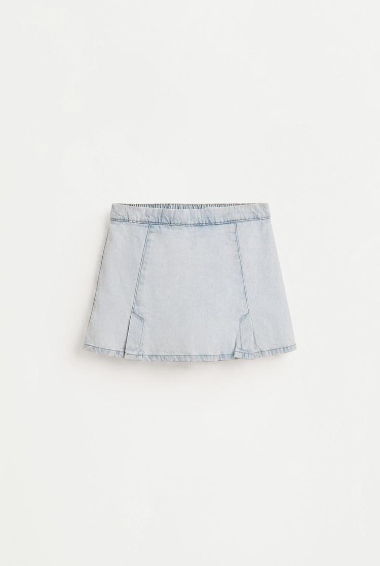 Denim skort — FADED SKY BLUE