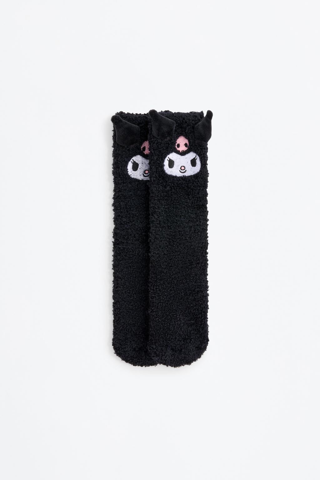 Kuromi Hello Kitty ©SANRIO faux fur non-slip socks