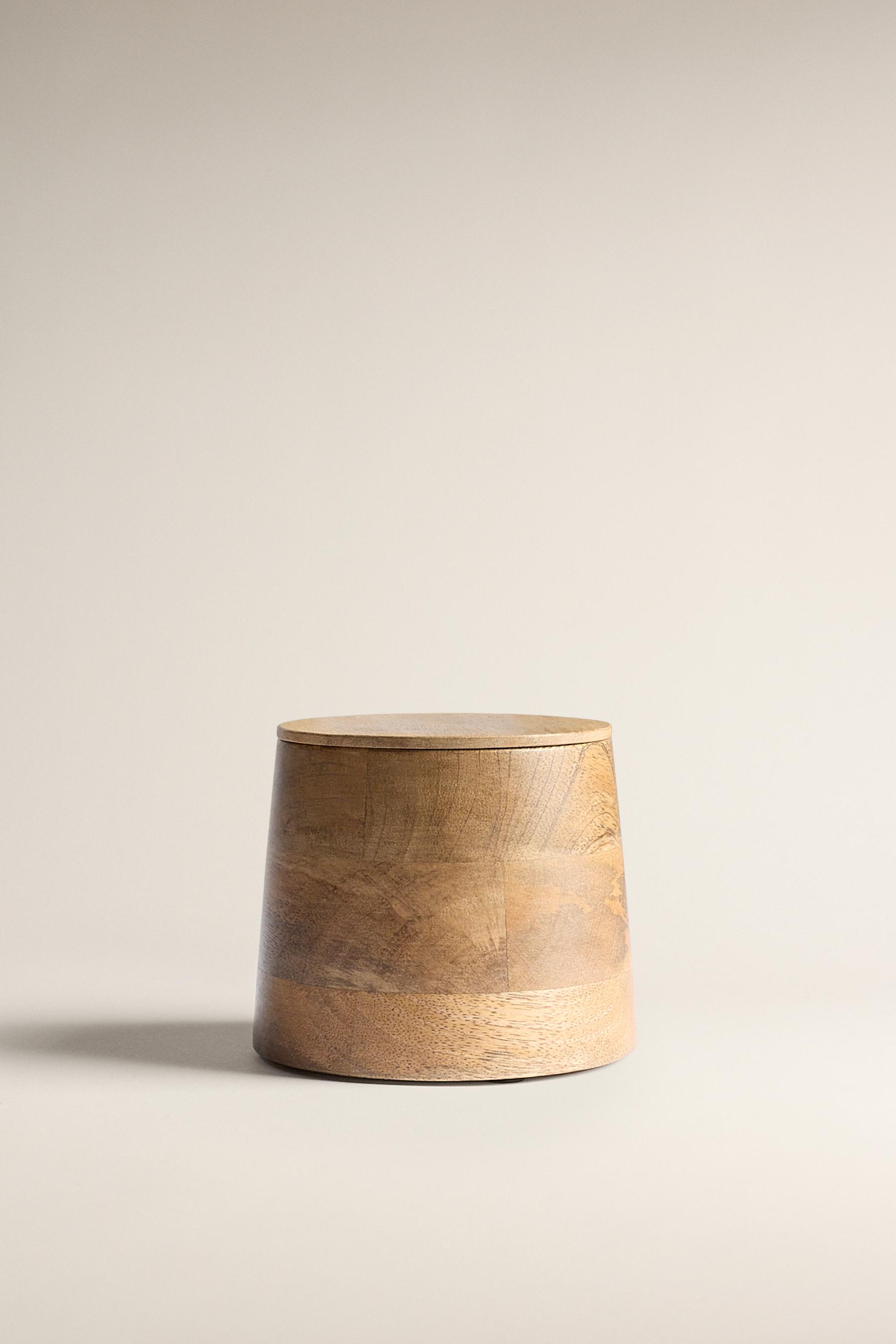 Bote almacenaje madera mango