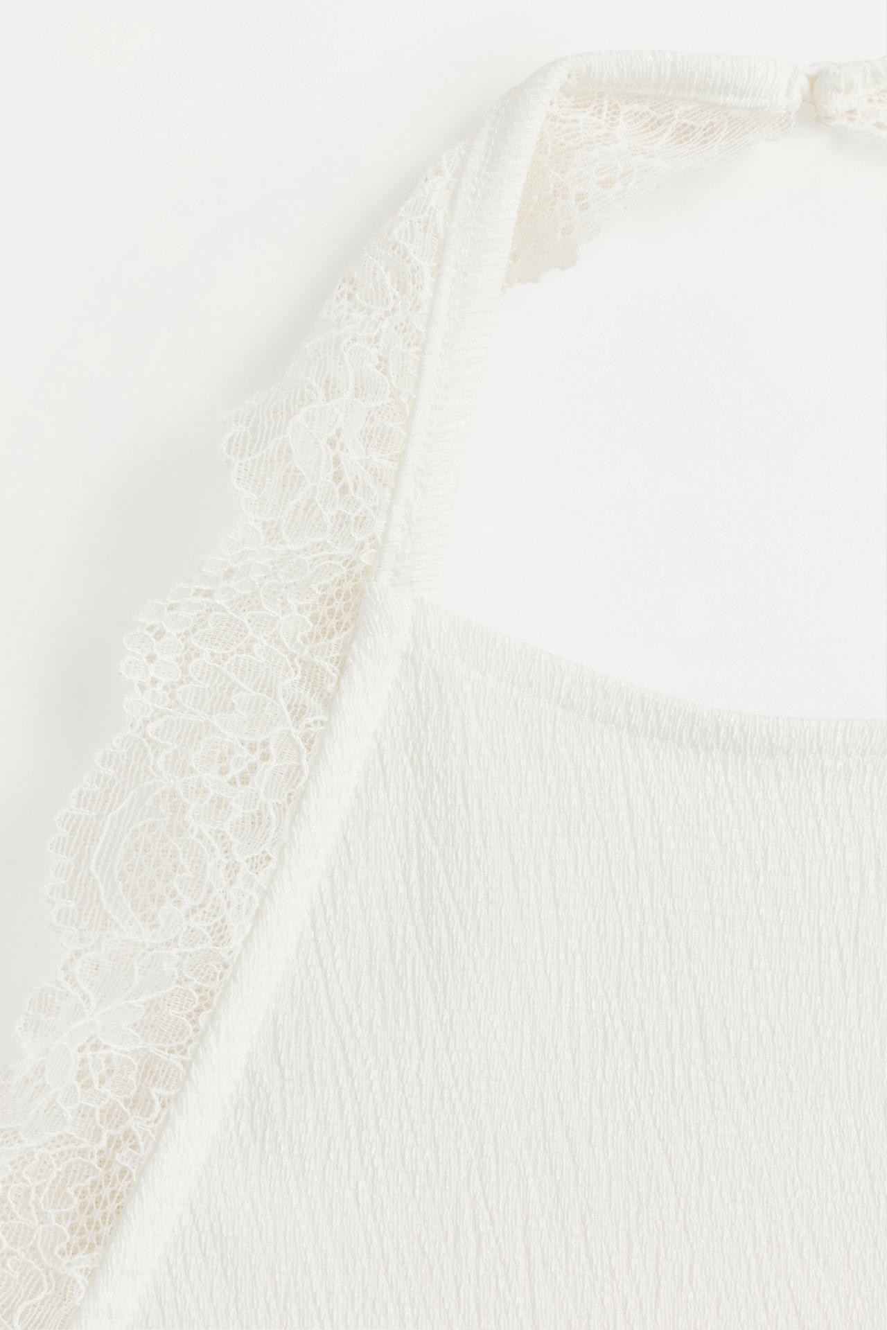 Lace halter top — OFF WHITE
