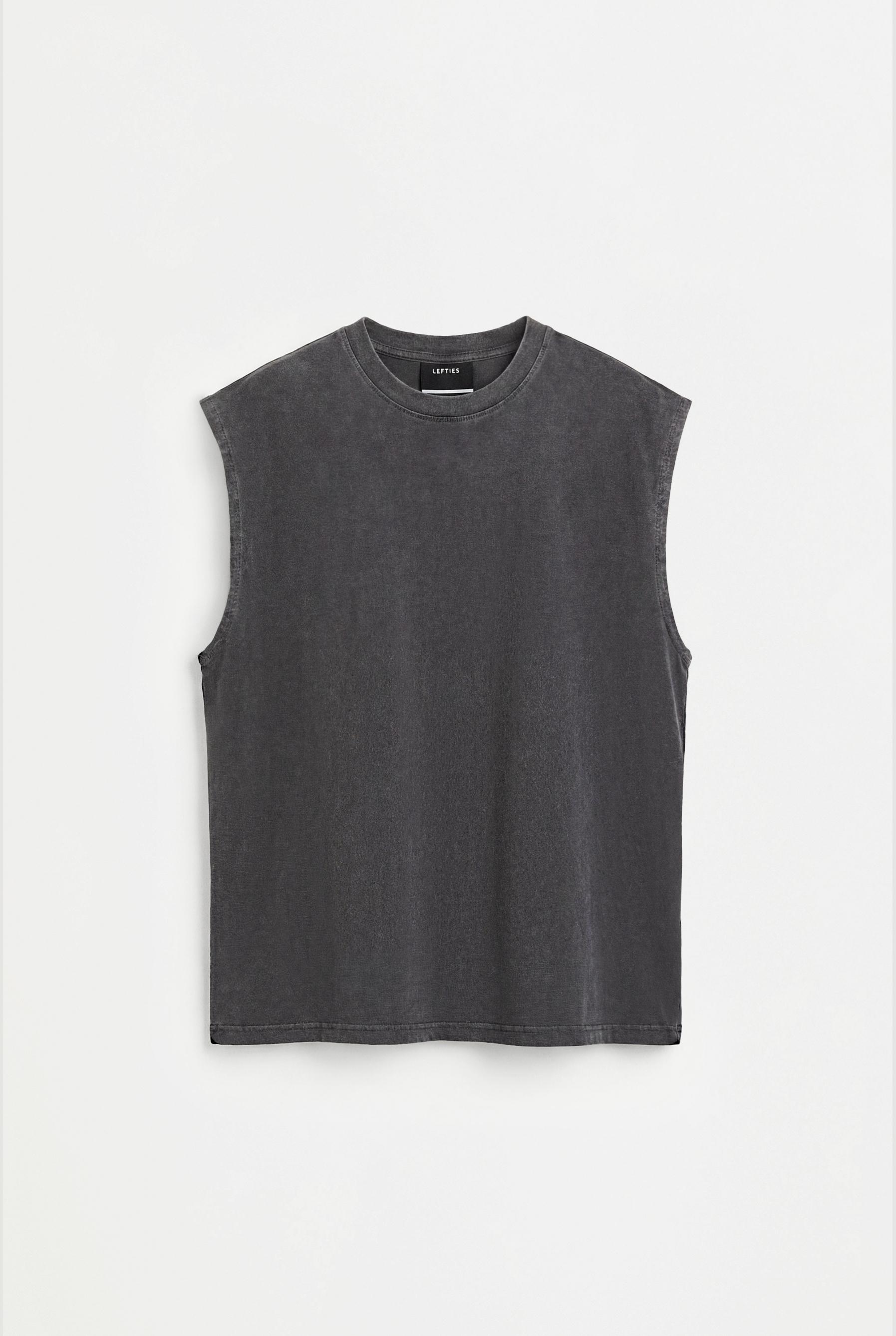 Faded-effect sleeveless T-shirt — LEAD