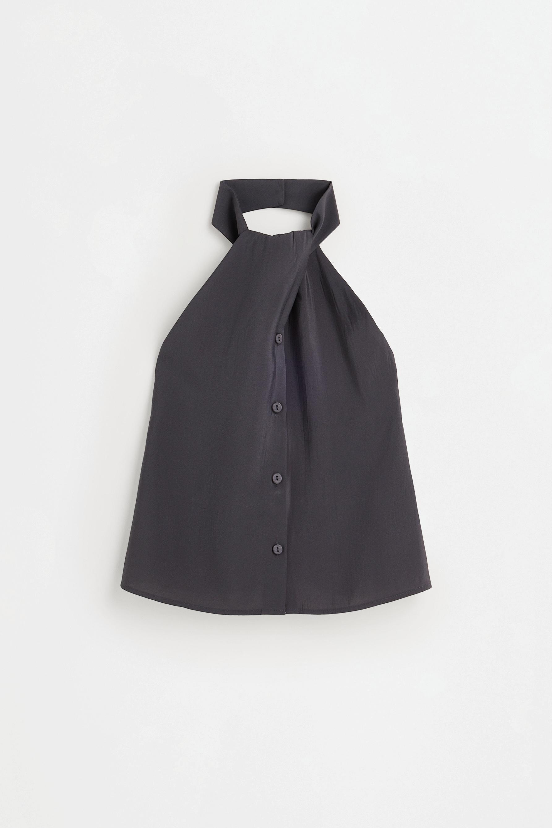 Soft halter neck top — ANTHRACITE GREY