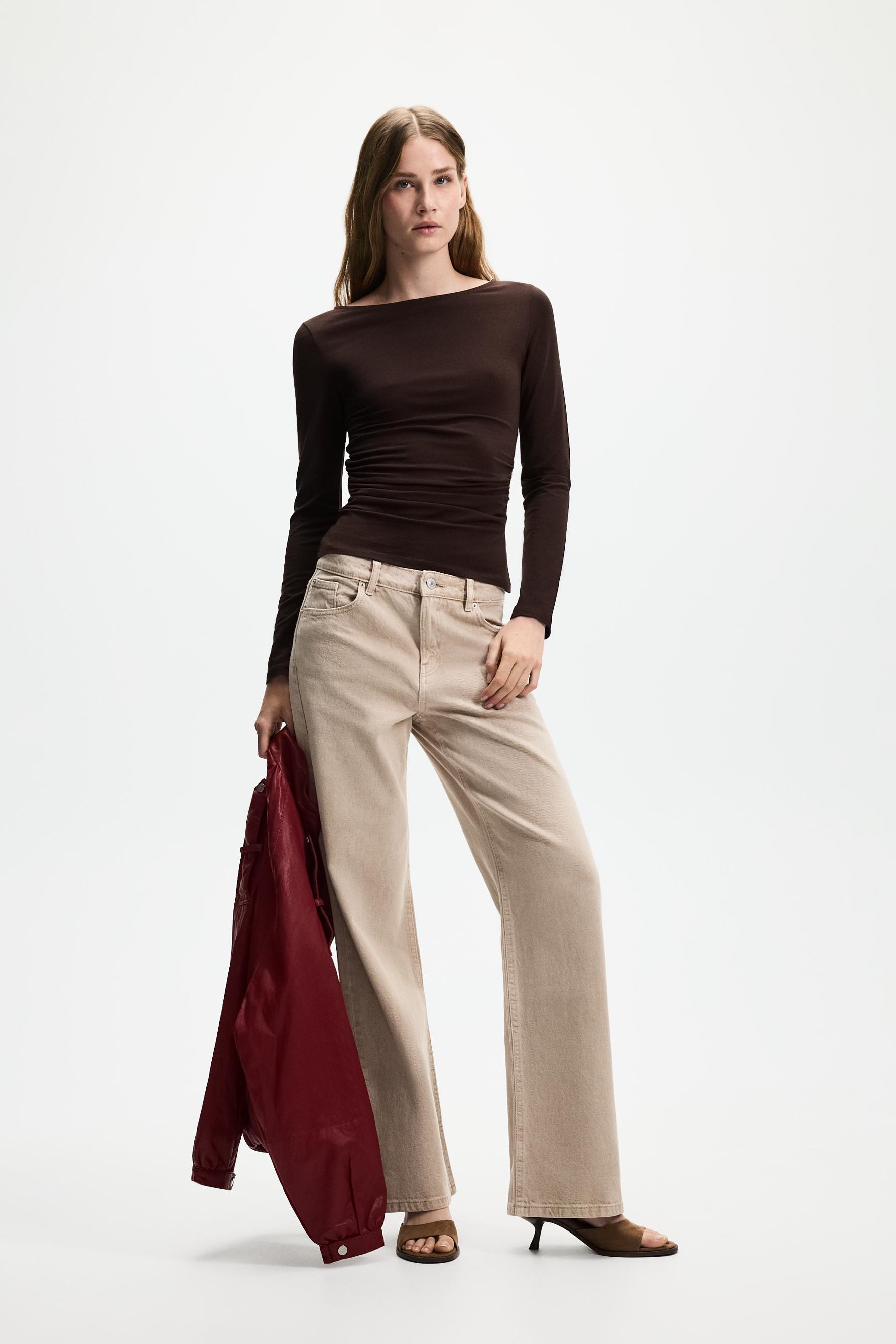 Ruched T-shirt — CHOCOLATE