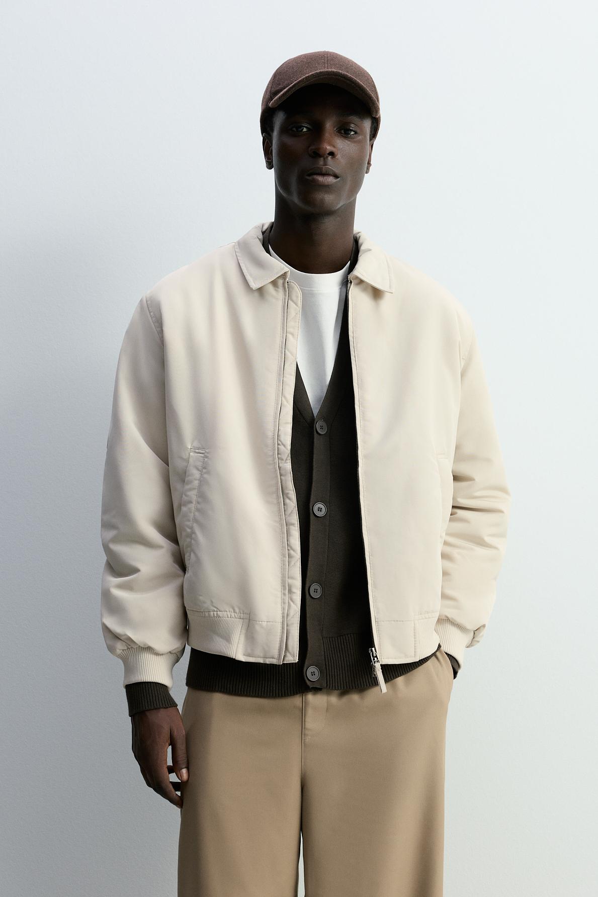 Cazadora acolchada cuello camisero