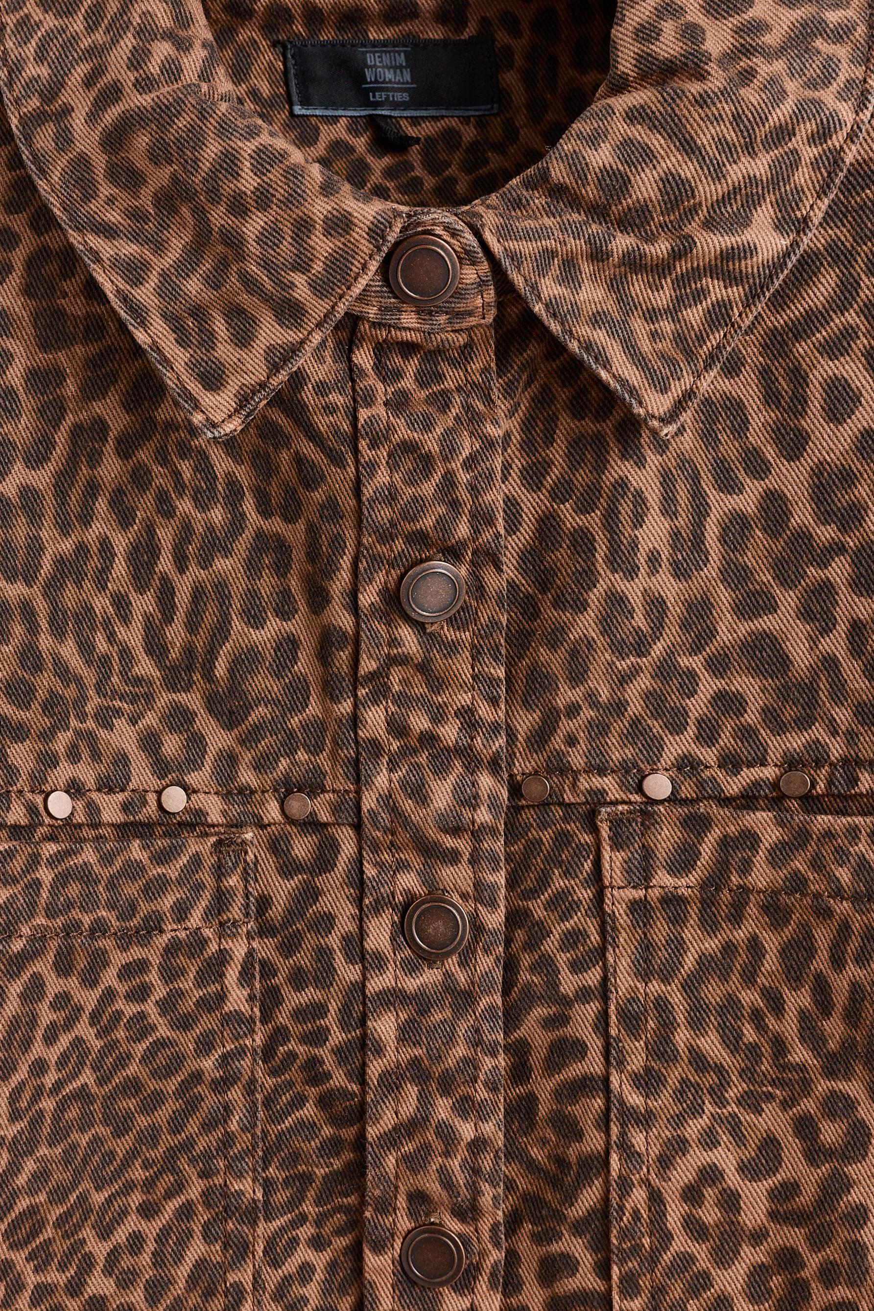 Leopard print shirt with studs — CHEETAH