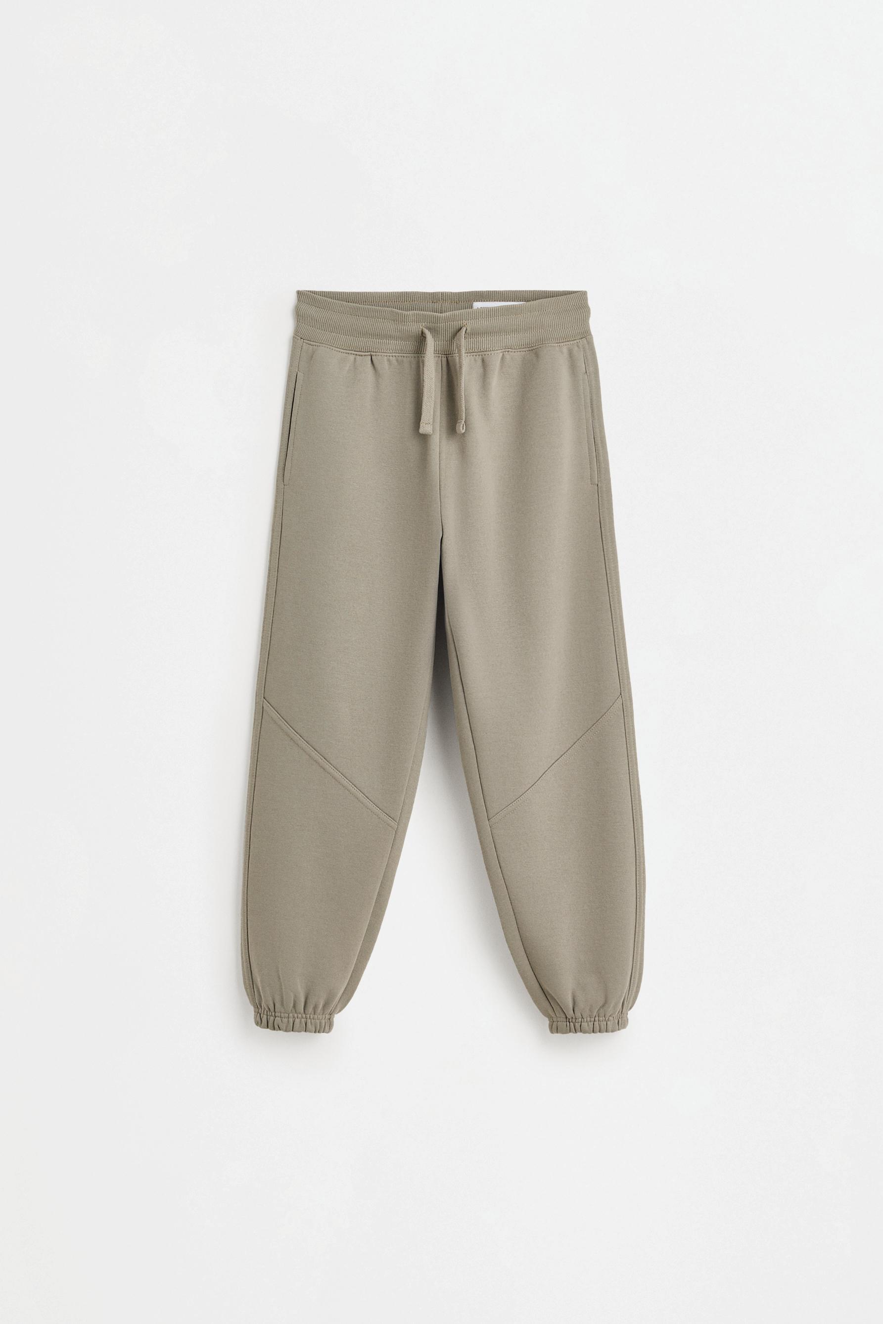 Plush trousers with seam detail — PALE KHAKI
