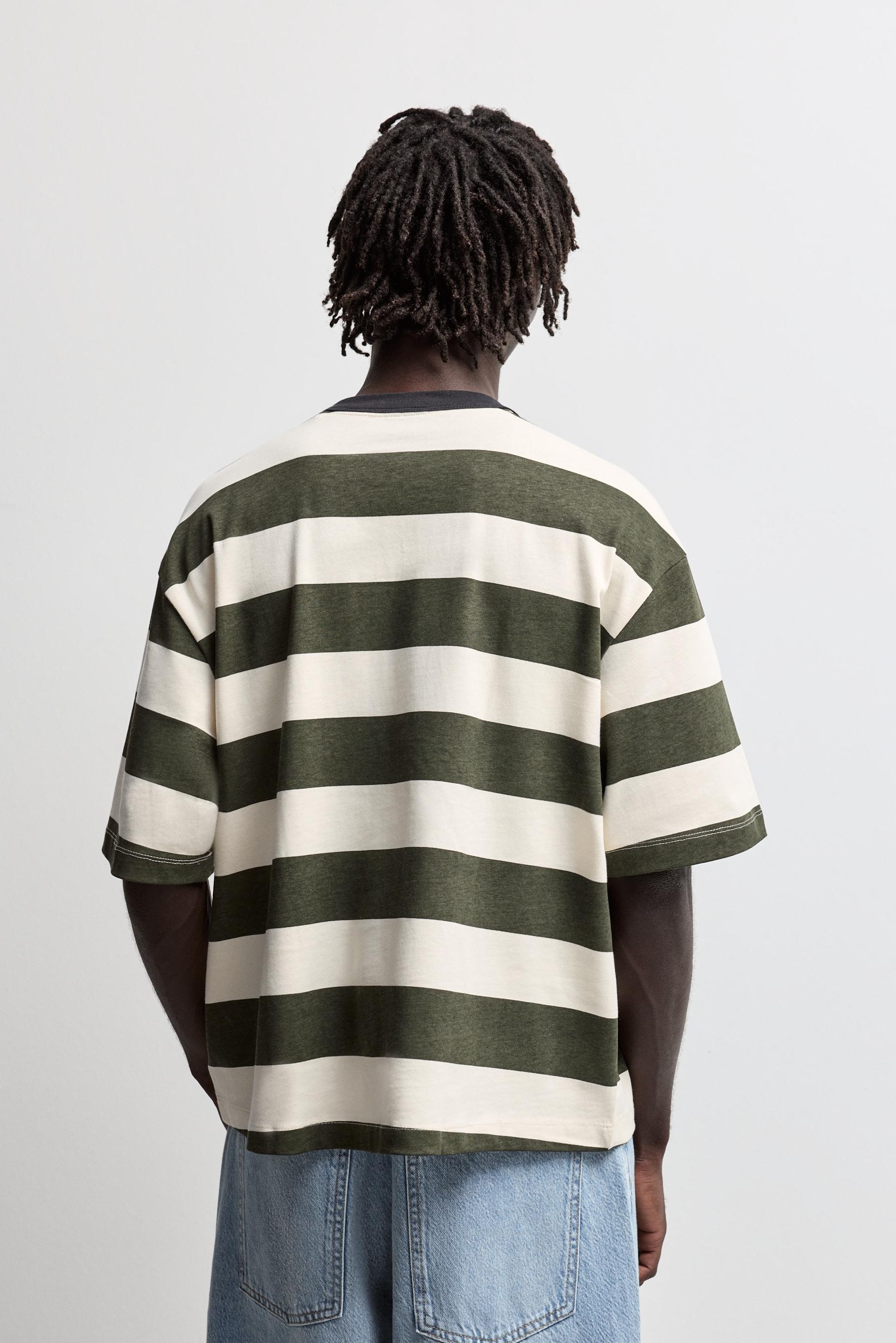 Striped T-shirt with patch — BUTTER